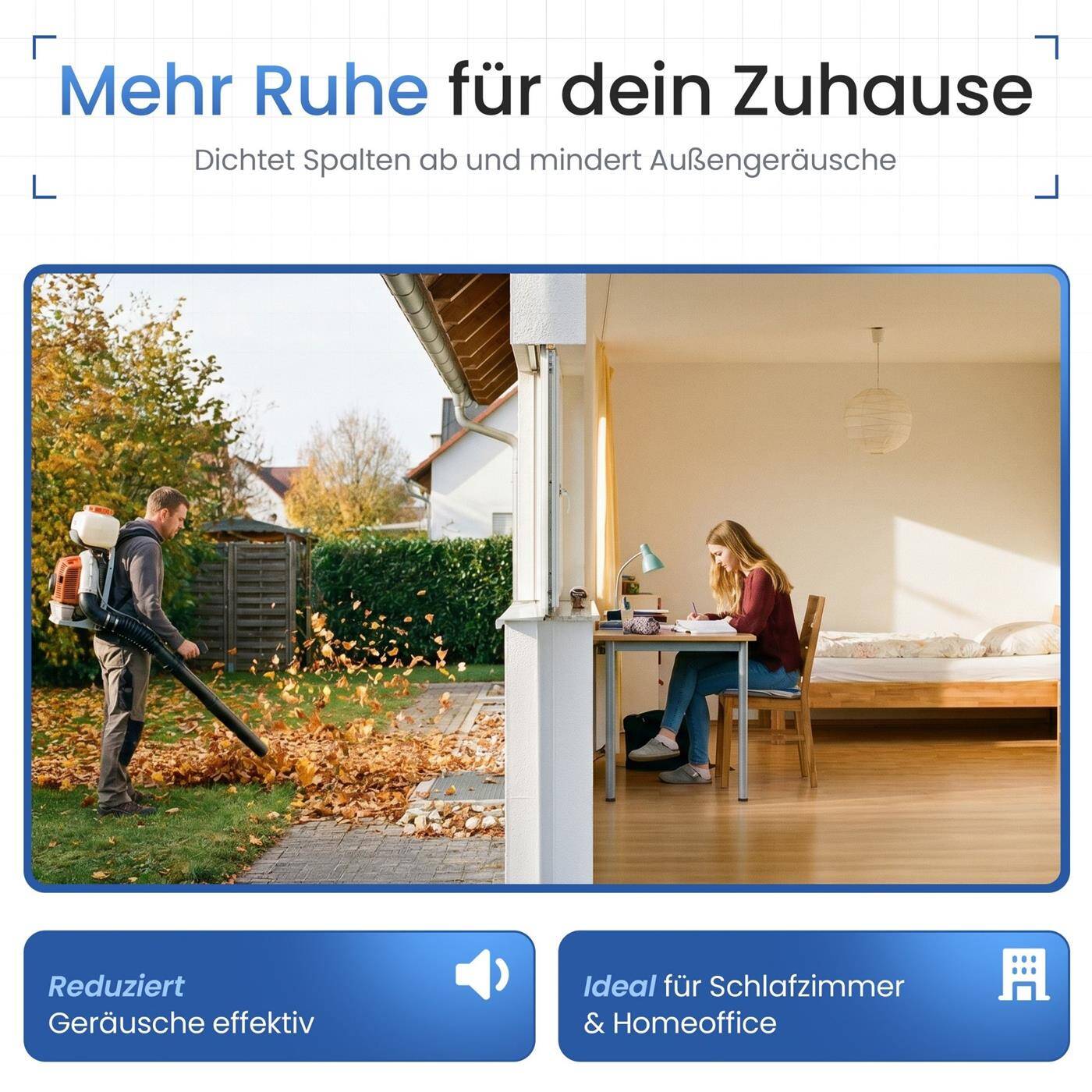 Lumonic 10m EPDM Dichtungsband Selbstklebend 50mm x 2mm | Moosgummi Dichtband für Fenster + Türen | Fensterdichtung, Türdichtung, Gummidichtung zum Kälteschutz
