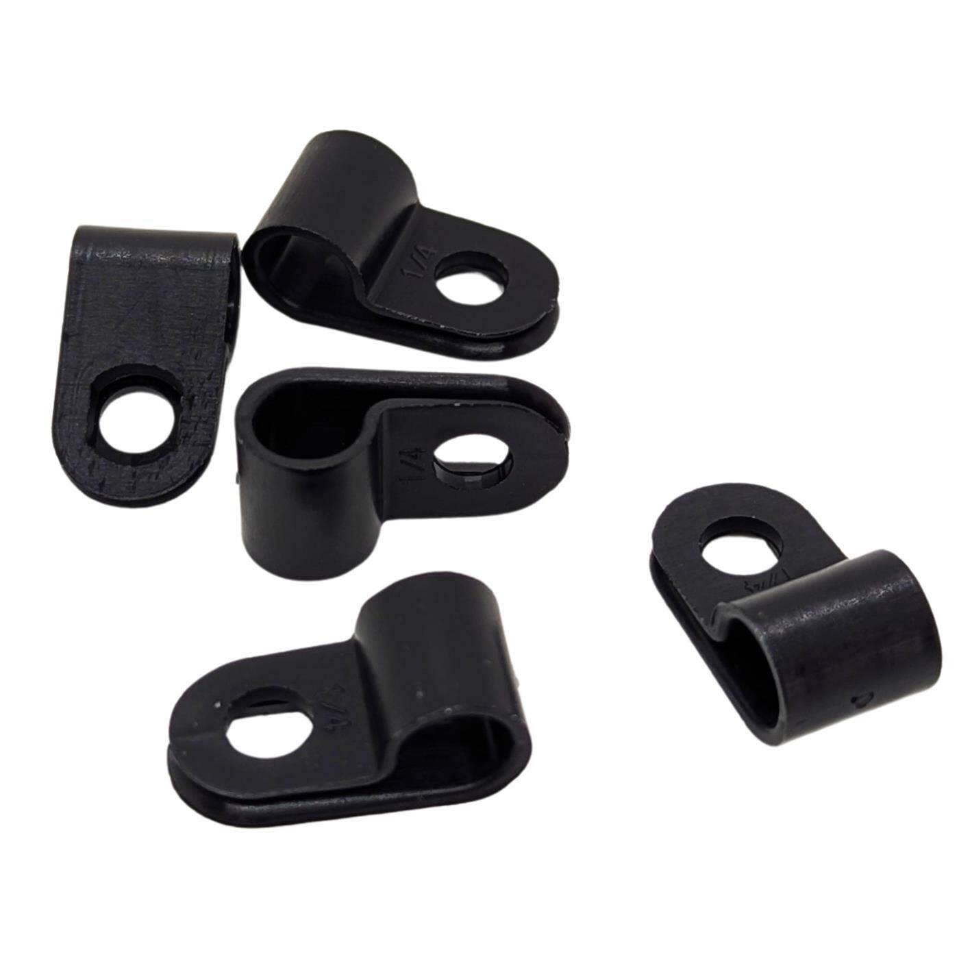 100x P-Clip für Kabel 6mm schwarz Nylon Kabelschelle Kabelhalter Chassisklemmen