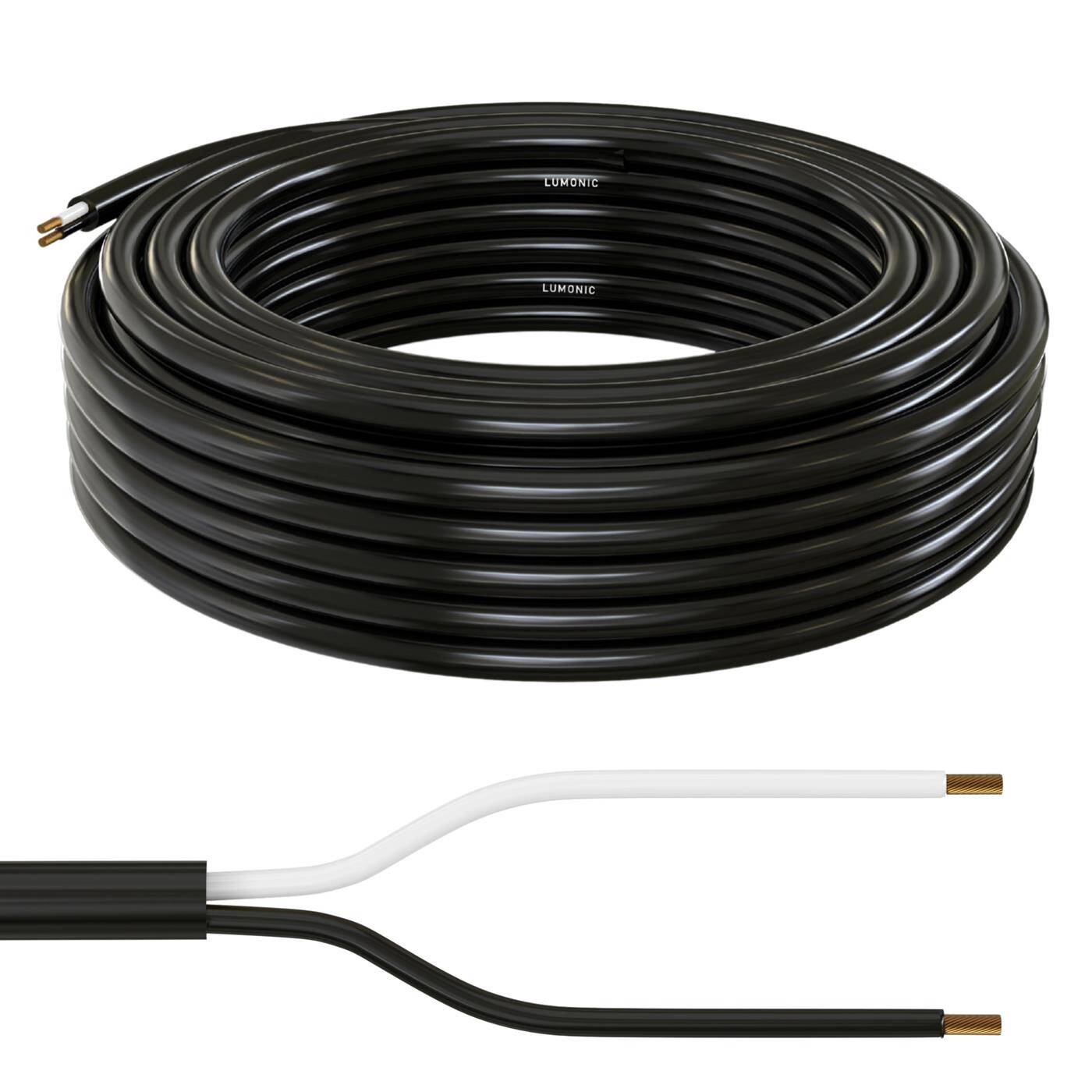 Lumonic 1m FLRYY Vehicle cable 2x1,5mm² black | 2-wire | Trailer cable | Multi-core automotive cable | Oil and fuel-resistant, flame-retardant | Low voltage