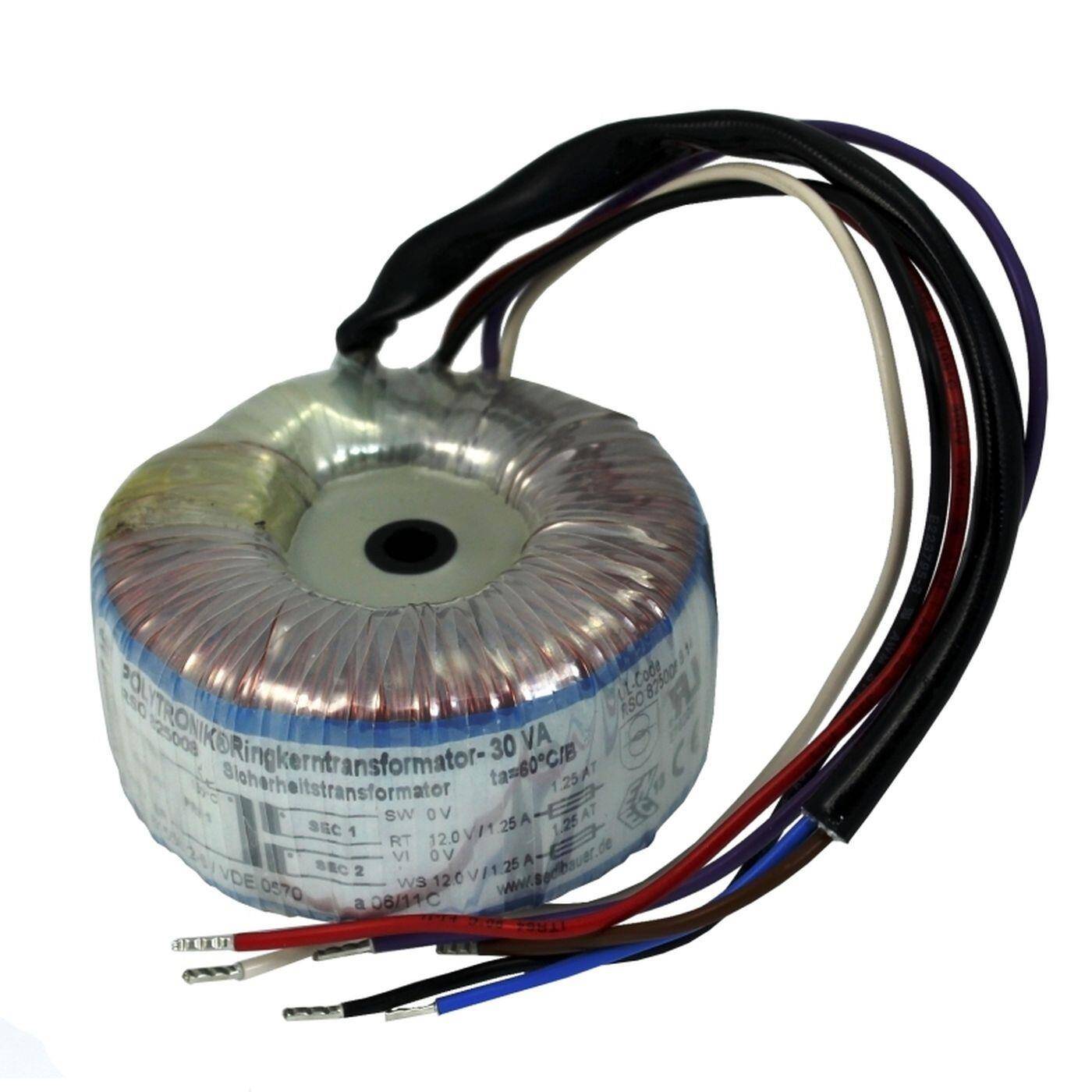 Toroidal transformer 30VA 230V 2x9V 18V Lumonic RSO-825007