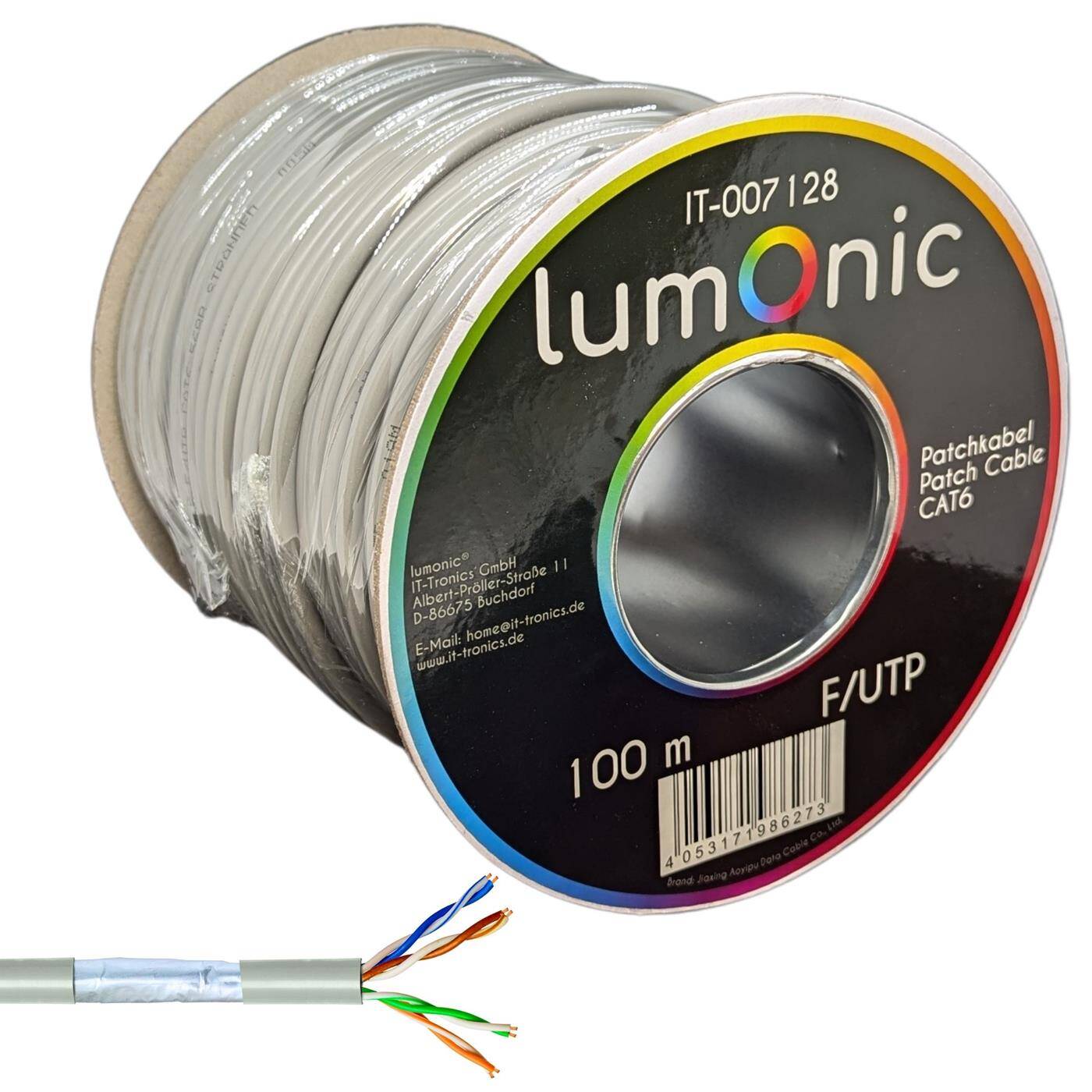 100m Netzwerkkabel Patchkabel CAT6 F/UTP Ethernet LAN Kabel CAT6 CAT.6
