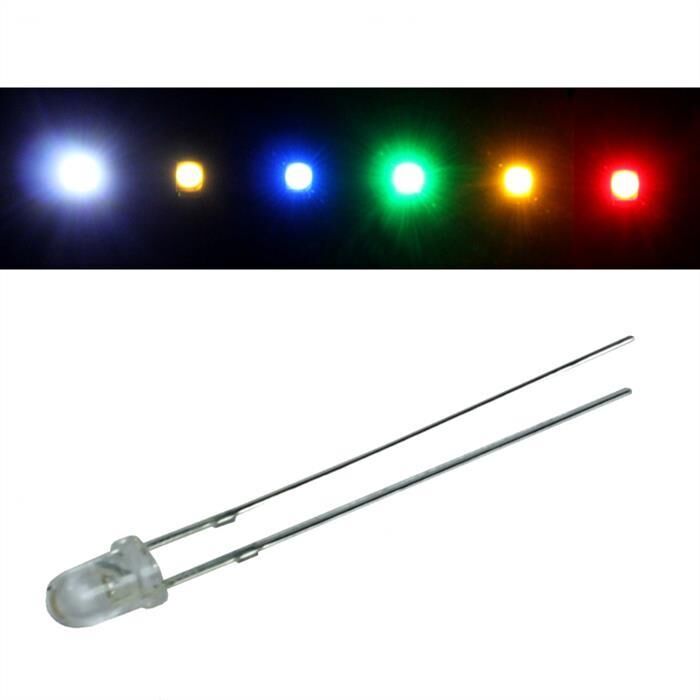 20x Superhelle LEDs 3mm Warm Weiß 3000K 20mA 3,2V 4000…6000mcd 30° Konventionelle LED