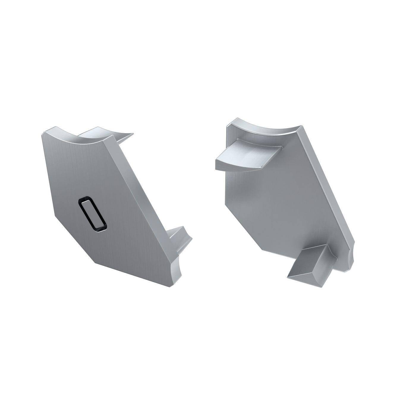 Endkappe für Lumonic Typ H (rechts) LED Profile Halter Kunststoff Silber