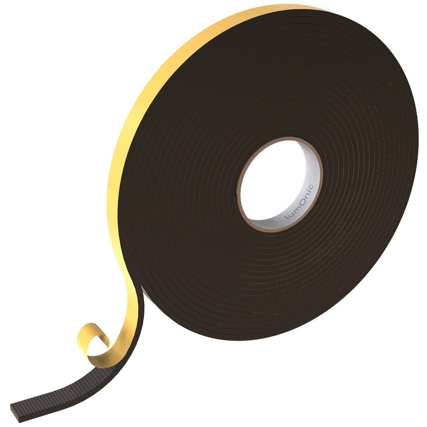Lumonic 10m EPDM sealing tape Self-adhesive 20mm x 5mm | Foam rubber sealing tape for windows + doors | Window seal, door seal, rubber seal for cold protection