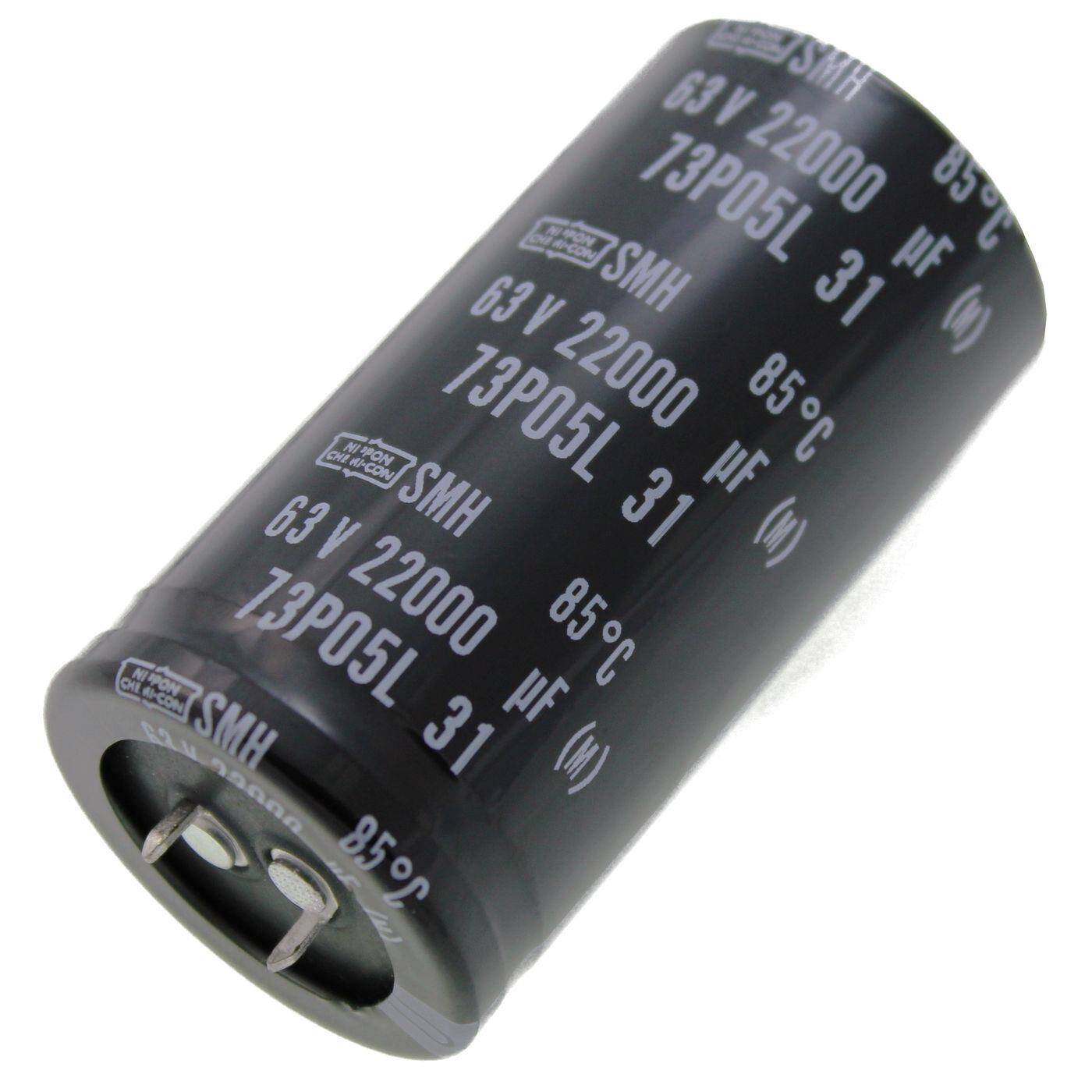 Snap-In Elko Kondensator 22000µF 63V | Elektrolytkondensator bis zu einer Temperatur von 85°C | 35x65mm | 22000uF ESMH630VSN223MA65S United Chemi-Con