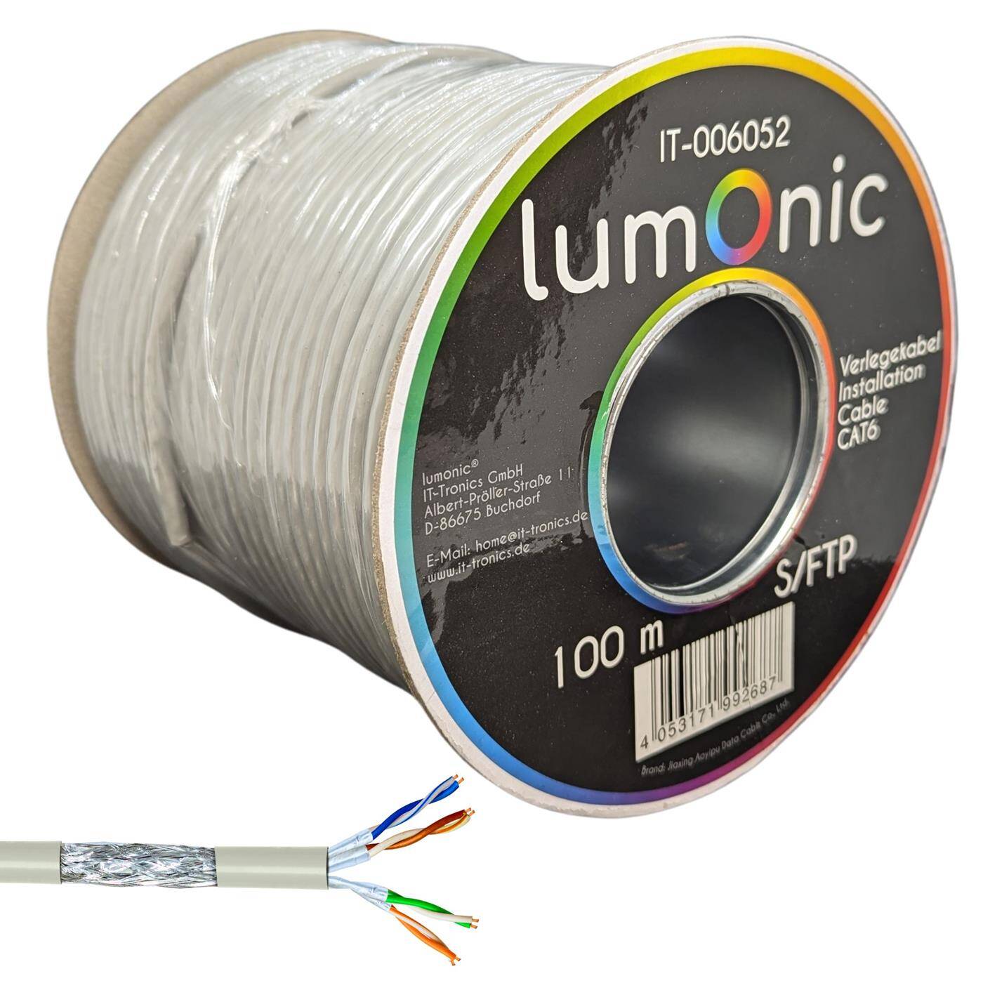 100m Netzwerkkabel Verlegekabel CAT6 S/FTP PIMF Ethernet Kabel LAN Kabel CAT.6