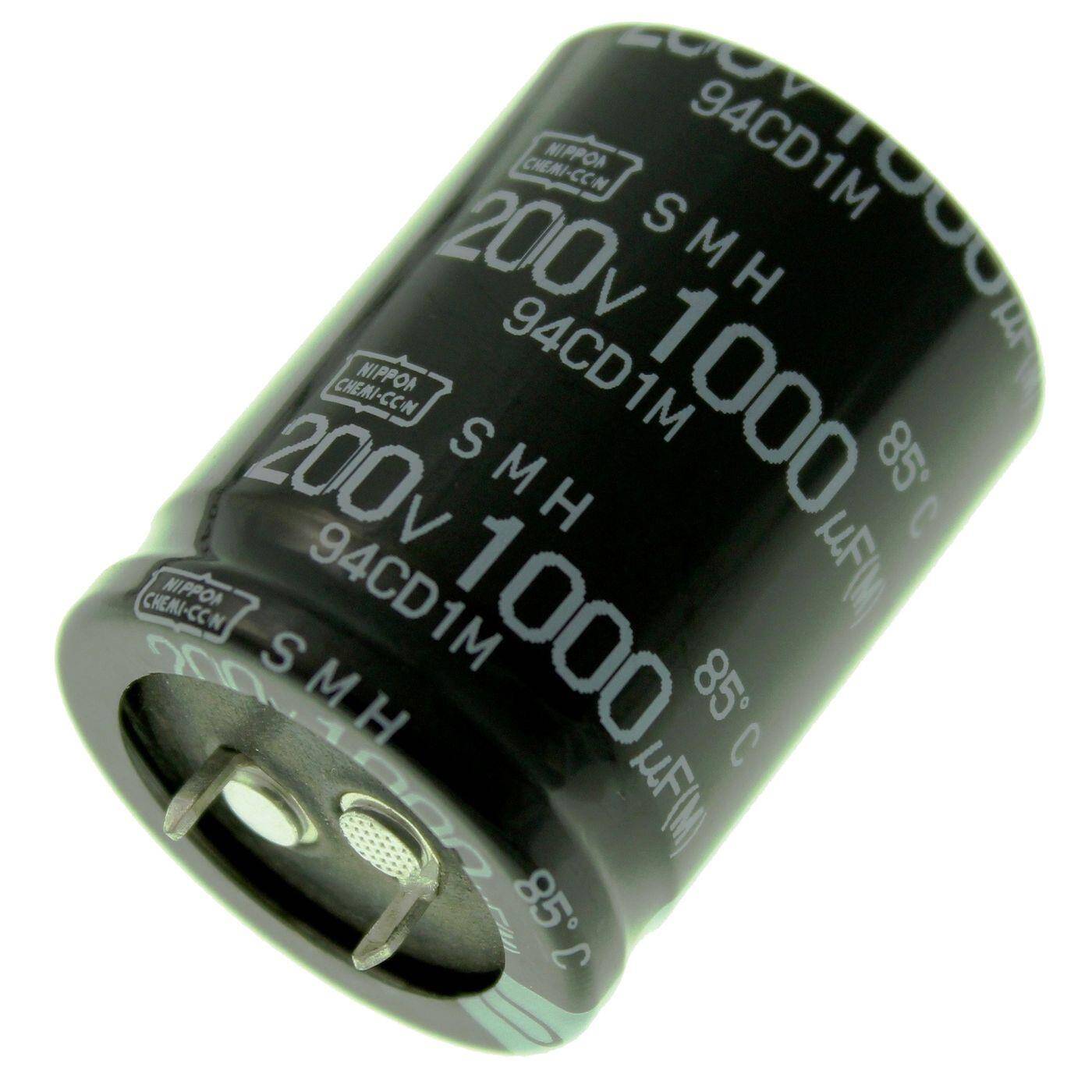 Snap-In Elko Kondensator 1000µF 200V | Elektrolytkondensator bis zu einer Temperatur von 85°C | 30x40mm | 1000uF ESMH201VSN102MR40S United Chemi-Con