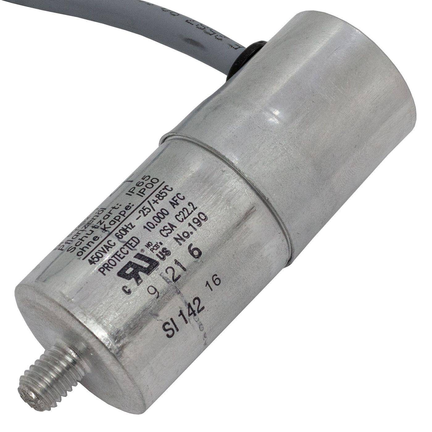 Lumonic Anlaufkondensator Hydra MKP-500 4-C inkl. Kabel 40cm | Motorkondensator 4µF 470V 30x75mm I Kondensator mit hochwertigem Metallgehäuse
