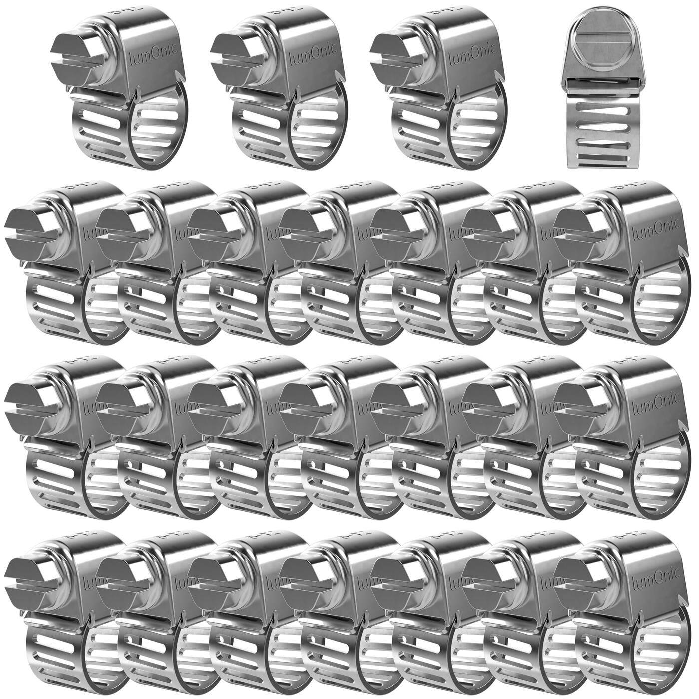 Lumonic 25x 8-12mm Schlauchschelle Edelstahl V2A 201 I einstellbare Schlauchschellen zum Schrauben I für Rohre Schläuche Waschmaschine KFZ Auto Haus Garten