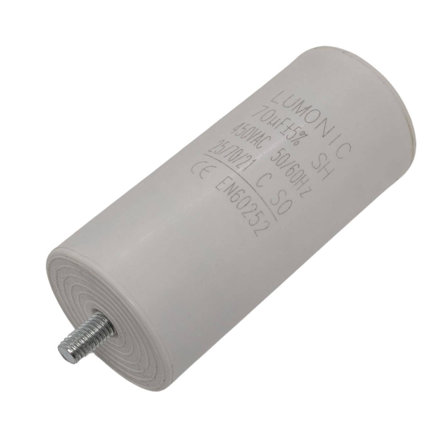 Anlaufkondensator mit Stecker 6,3x0,8mm 70µF 450V 50x110mm 70uF Motorkondensator mit Kunststoffgehäuse