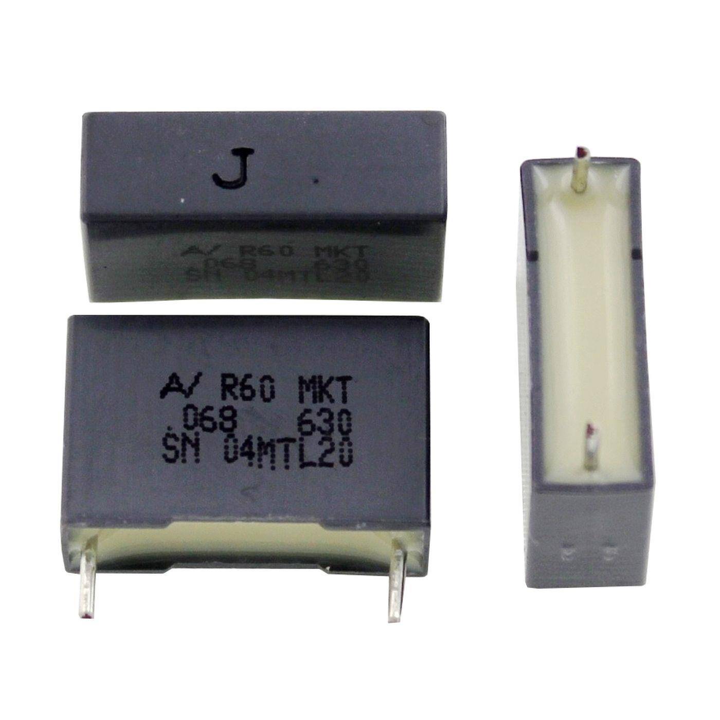 Arcotronics MKT Foil Capacitor | 0,068µF 630V DC I 2-Pin Connection I 2-Pin I 0,068uF, 68nF I Capacitor for crossover networks of loudspeakers or for interference suppression of electrical devices