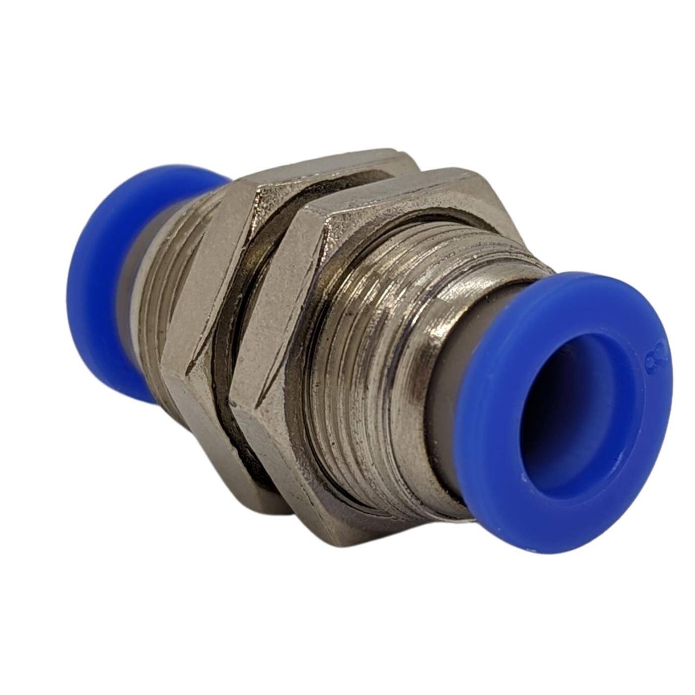 PU Schlauch Schottverschraubung mit Steckverbinder 8mm Bulkhead Fitting pneumatischer Steckverbinder Fitting Druckluft & Automatisierung