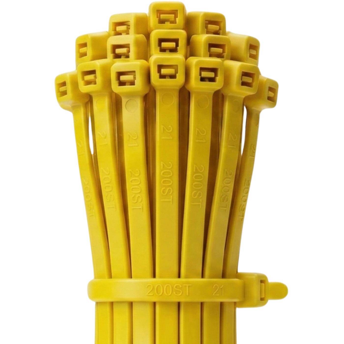Lumonic 100 Stück Kabelbinder Gelb | 100 × 2,5mm | bis 8,2kg Zugfestigkeit | Nylon PA6.6 | Farbcodierung, Industriequalität | Kabelmanagement, Industrie, Werkstatt, Haushalt