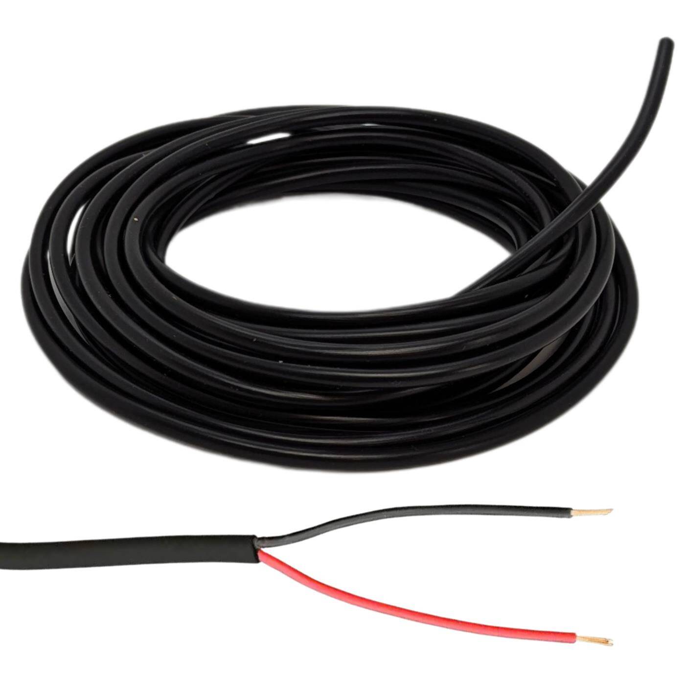 1m LED Control cable 2x 0,34mm² LiYY Extension 2 wire Power cable Black UV resistant