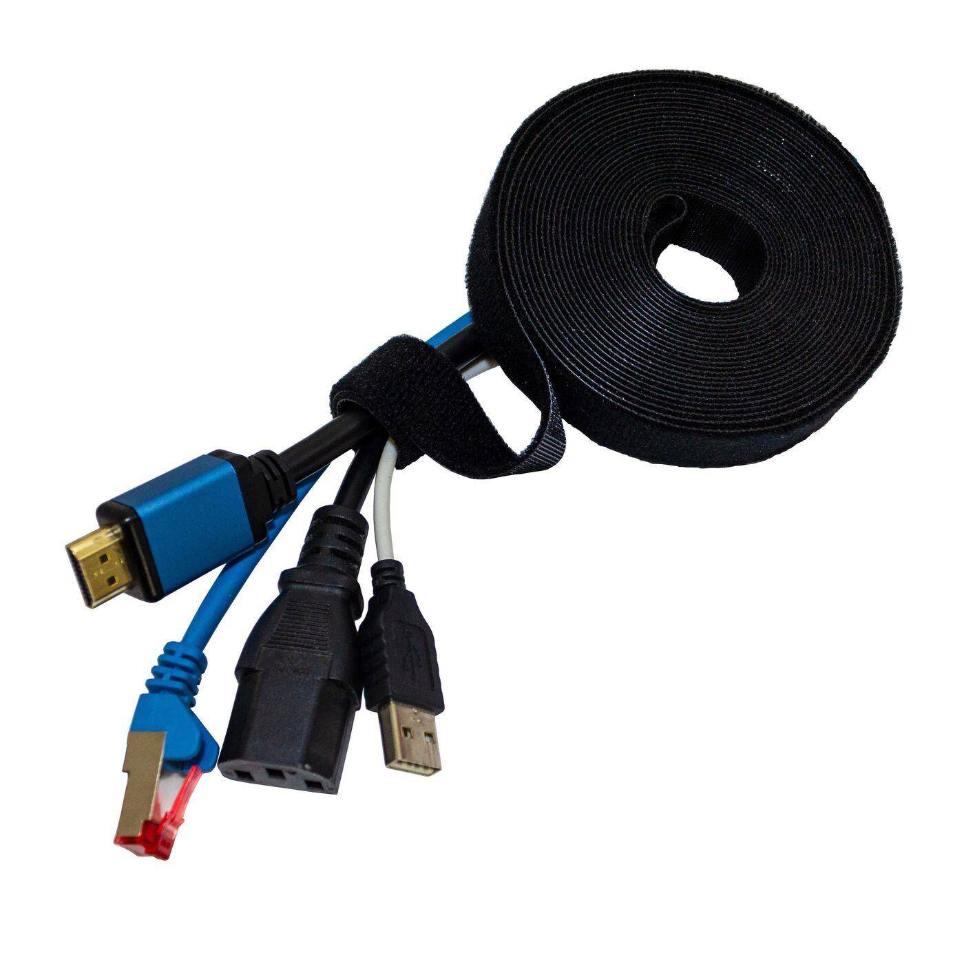 Lumonic Klettband / Klettverschluss beidseitig 20mm breit, 10m lang- Die Seiten bestehen aus Haken & Flausch - Beliebig kürzbar & Starker Klett-Effekt