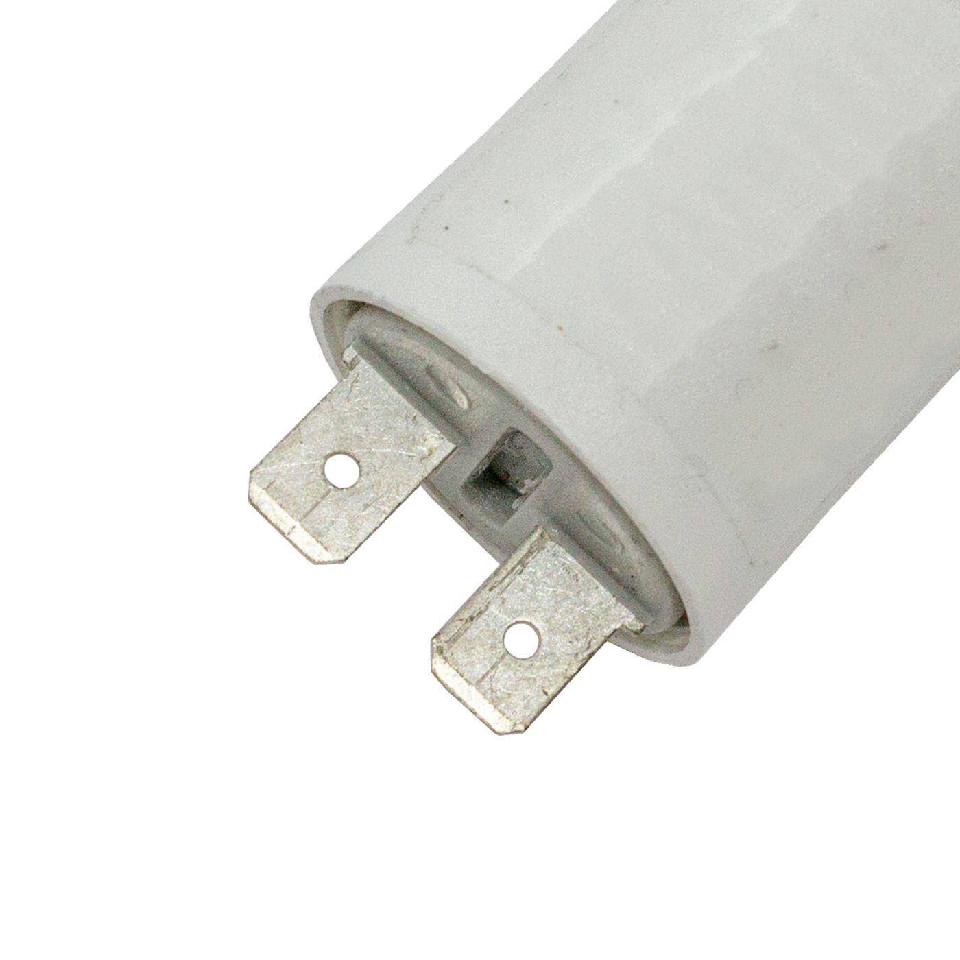 Lumonic Anlaufkondensator 416.17.01 A inkl. Stecker 6,3x0,8mm | Motorkondensator 1µF 450V 28x55mm I Kondensator im isolierten Kunststoffgehäuse