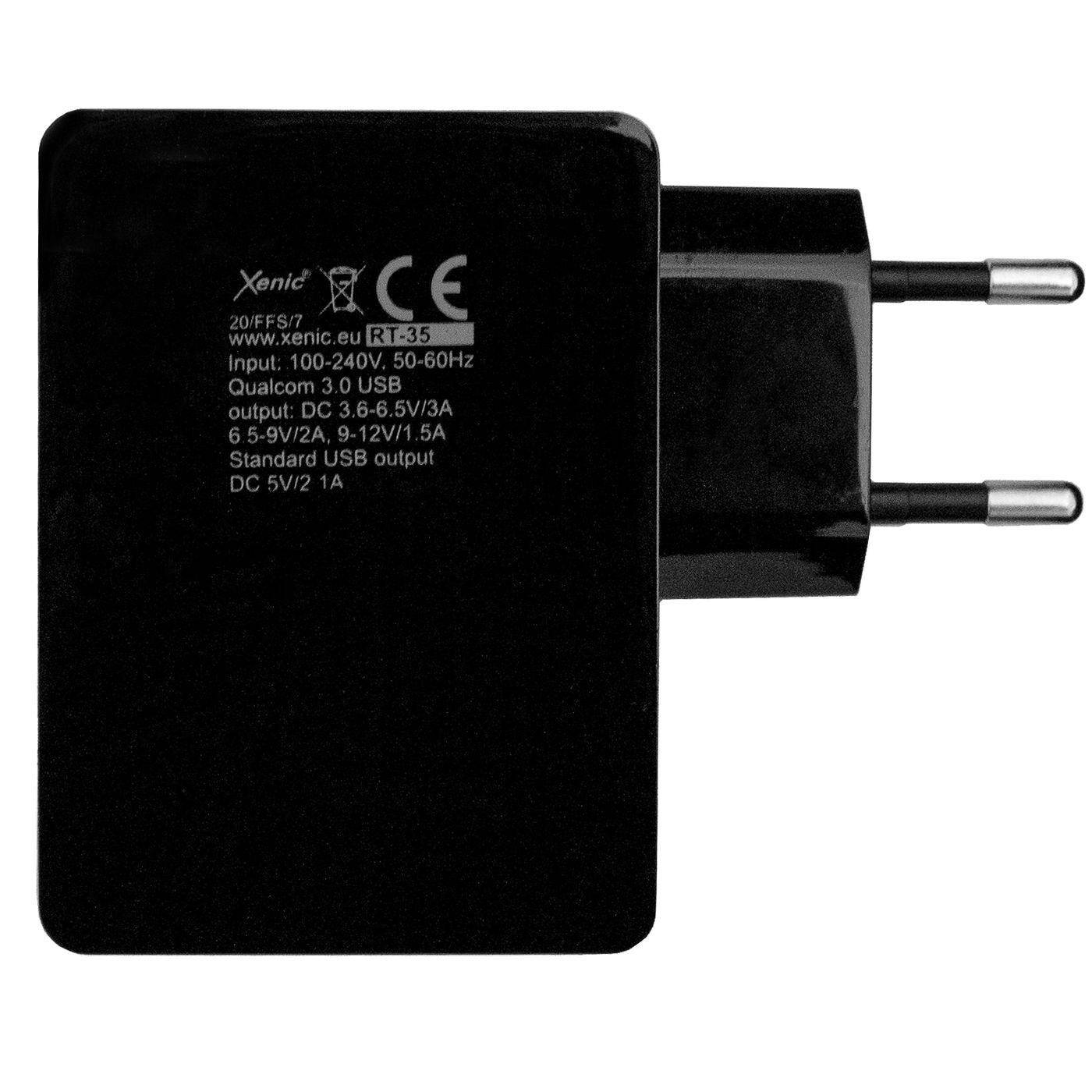3A 2xUSB Mobile Charger black Xenic RT-35 Black 15W AC DC Adpater