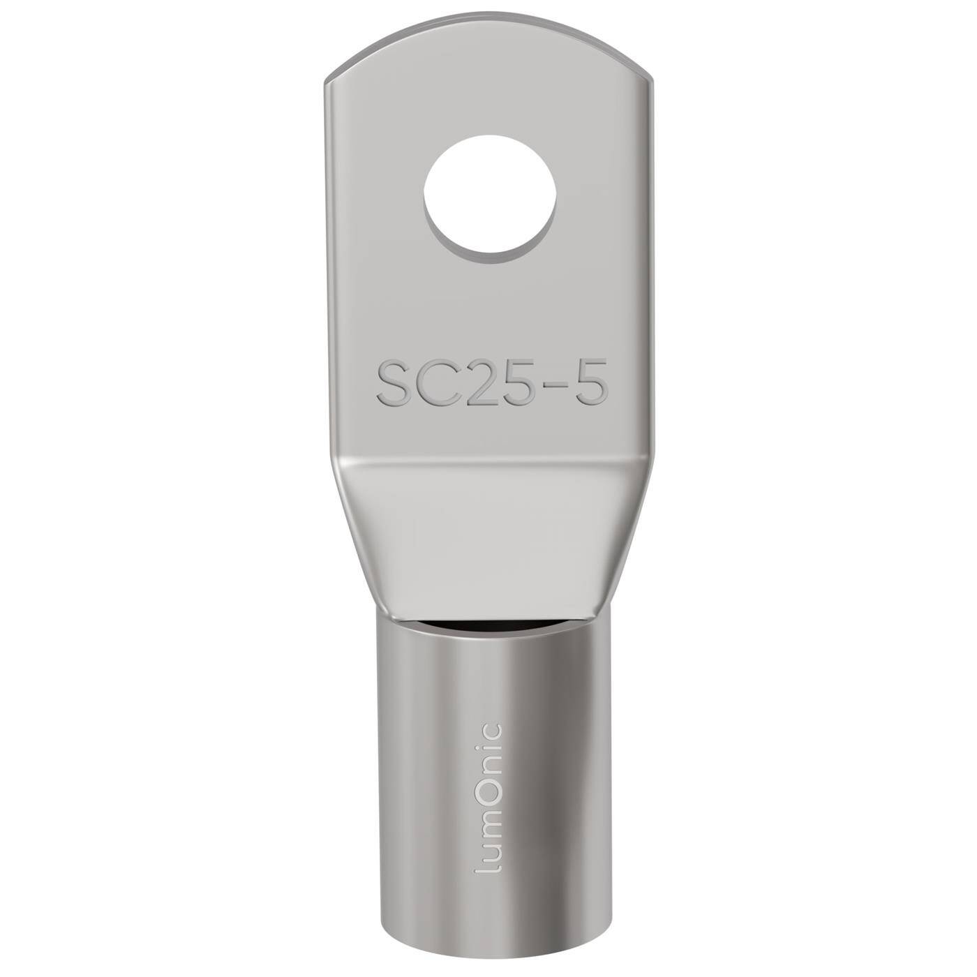 10x Rohrkabelschuh blank 25mm² Lochdurchmesser M5 SC25-5 Ringzunge Kupfer verzinnt