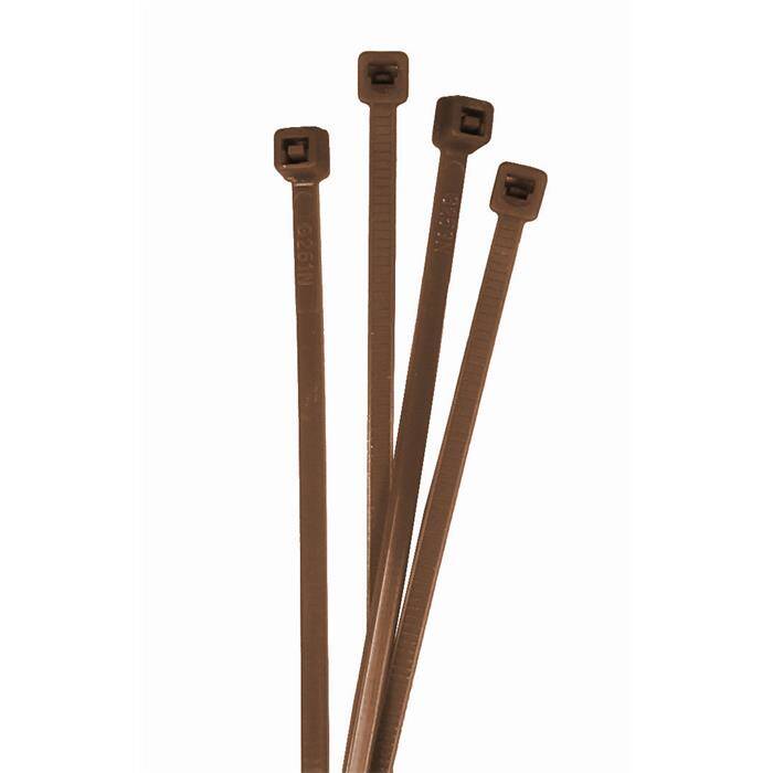 100x Kabelbinder 100 x 2,5mm Braun 8,2kg PA6.6 Polyamid Industriequalität