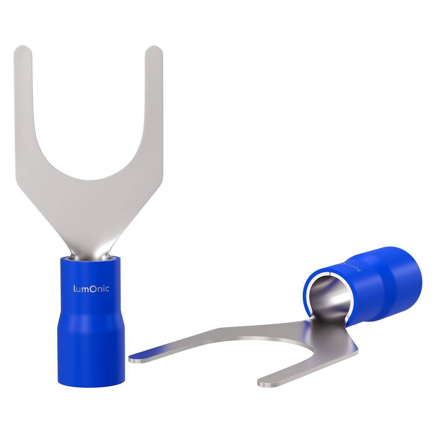 25x Gabelkabelschuh teilisoliert 1,5-2,5mm² Lochdurchmesser M6 Blau Ringzunge Kupfer verzinnt