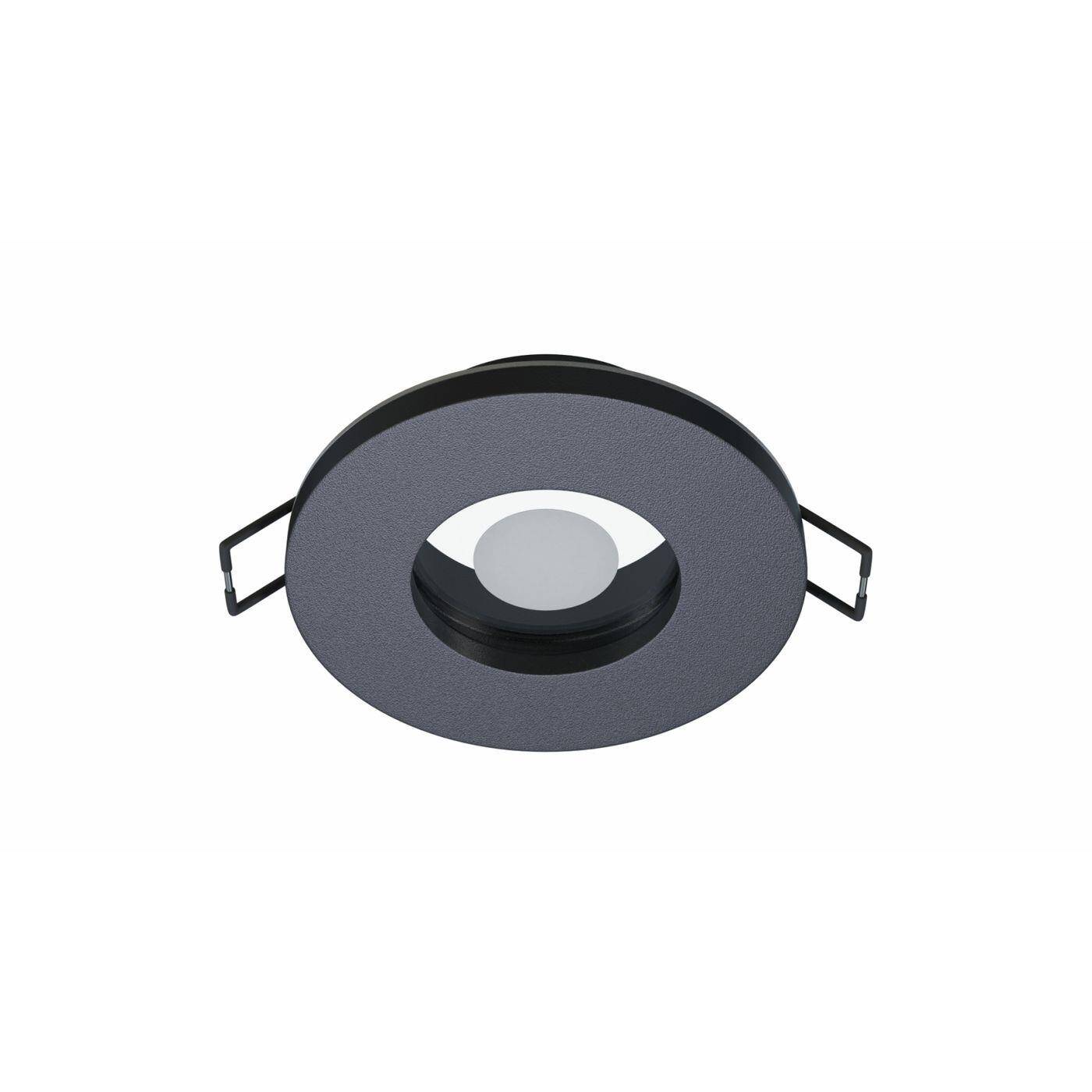 LED Einbaurahmen Bad Feuchtraum Rund IP44 84x27mm Schwarz Aluminium Schwenkbar Spot GU10 MR16