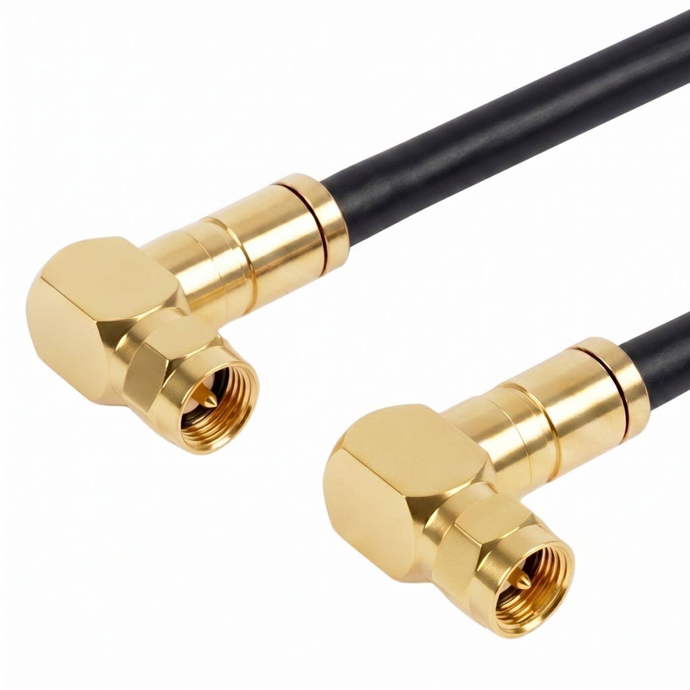 Lumonic 1m Antennenkabel RG6 | 2x vergoldete F-Stecker 90 ° gewinkelt | schwarz | 4-fach geschirmt 120dB | fertig konfektioniert | Koaxialkabel, Sat Kabel, DVB-T2, Kabelinternet