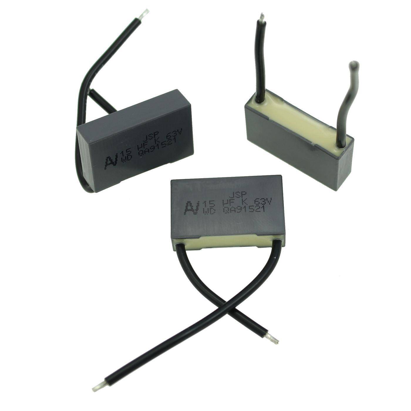 Arcotronics MKT Foil Capacitor | 15µF 63V DC I 2-Pin Connection I 2-Pin I 15uF, 15000nF I Capacitor for crossover networks of loudspeakers or for interference suppression of electrical devices
