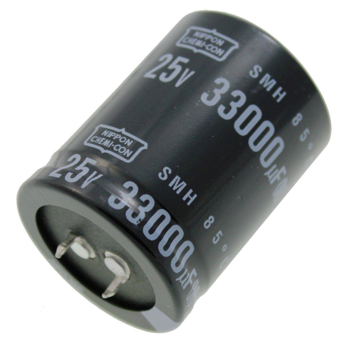 Snap-In Elko Capacitor 33000µF 25V | Electrolytic capacitor up to a temperature of 85°C | 35x45mm | 33000uF ESMH250VSN333MA45T United Chemi-Con