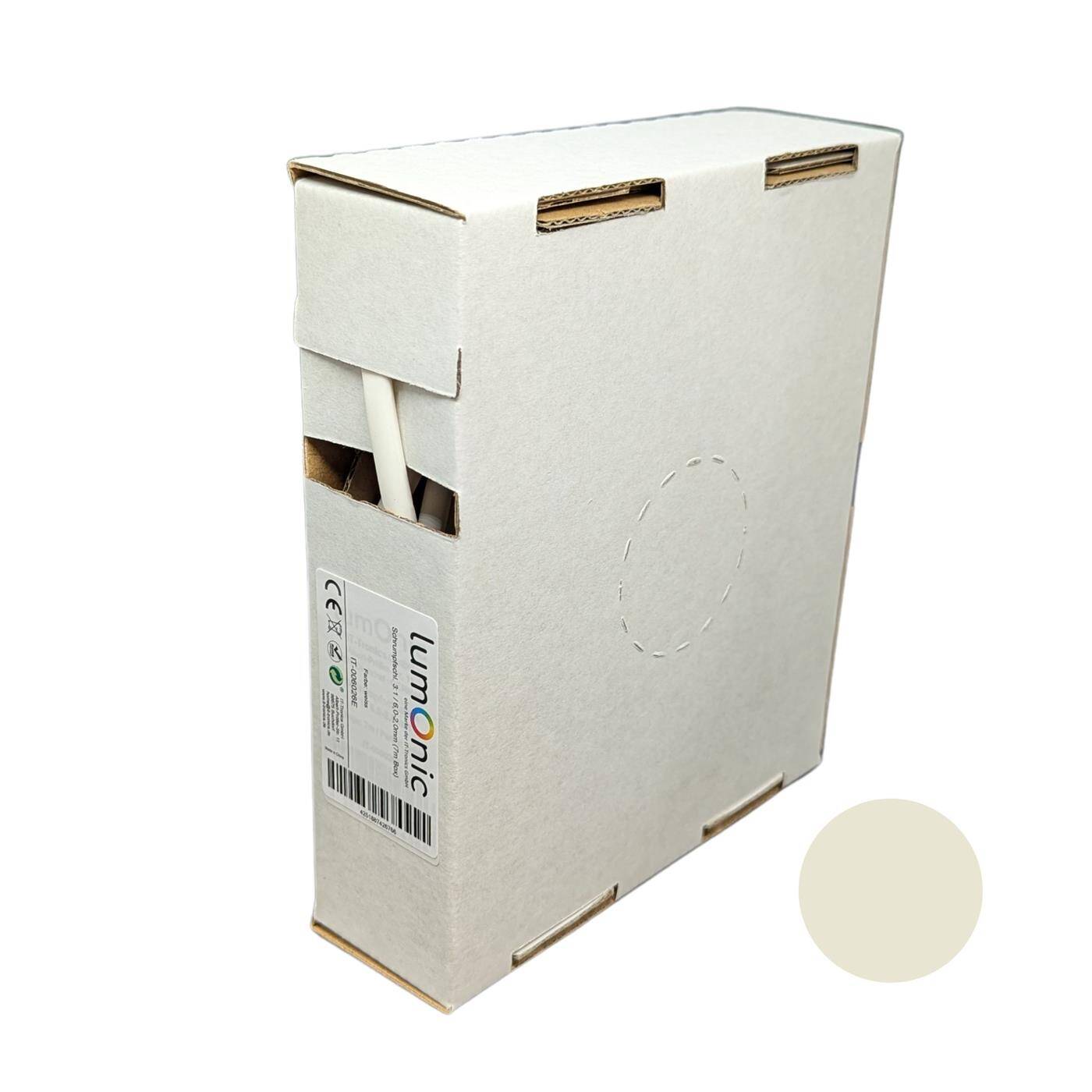 7m Schrumpfschlauch Box 3:1 6 -> 2mm Weiß Flexibel