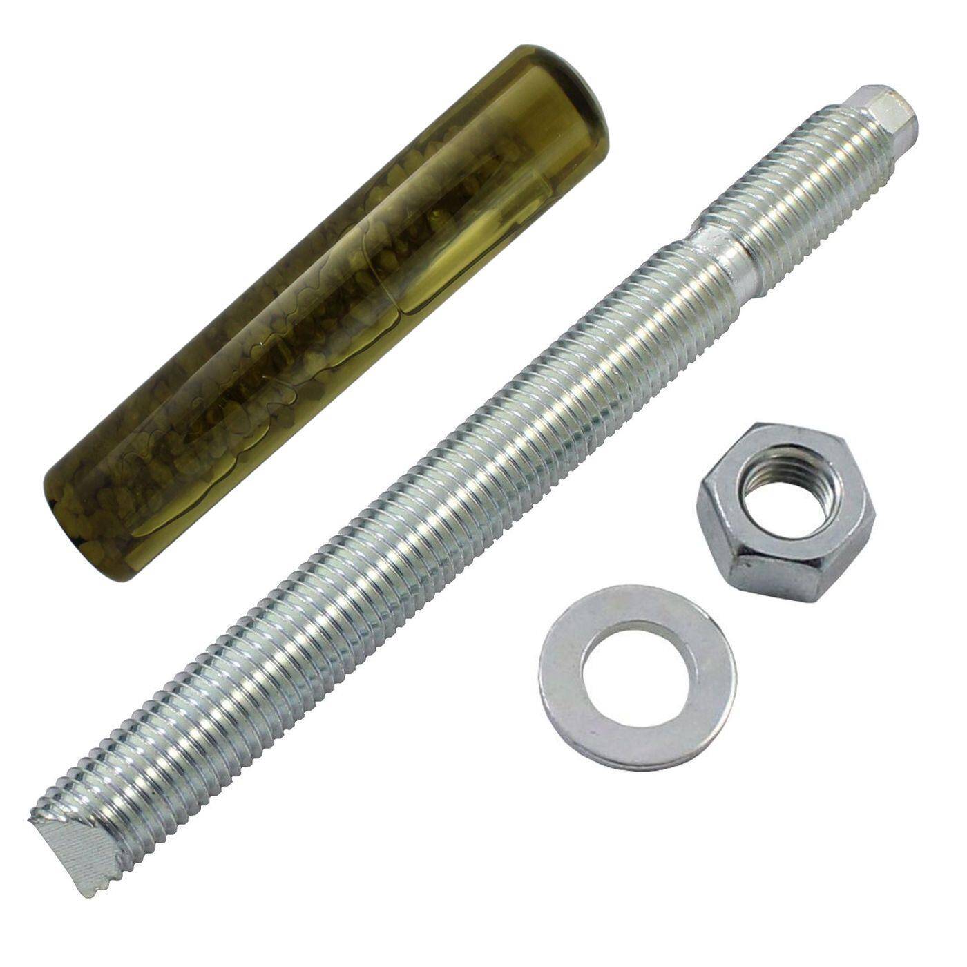 Lumonic Ankerstange + Verbundankerpatrone M20 x 220 Verzinkt I Zur Verwendung als Keilanker, Metalldübel, Bolzenanker, Blitzdübel I Für verschiedene Arten Durchsteckmontagen