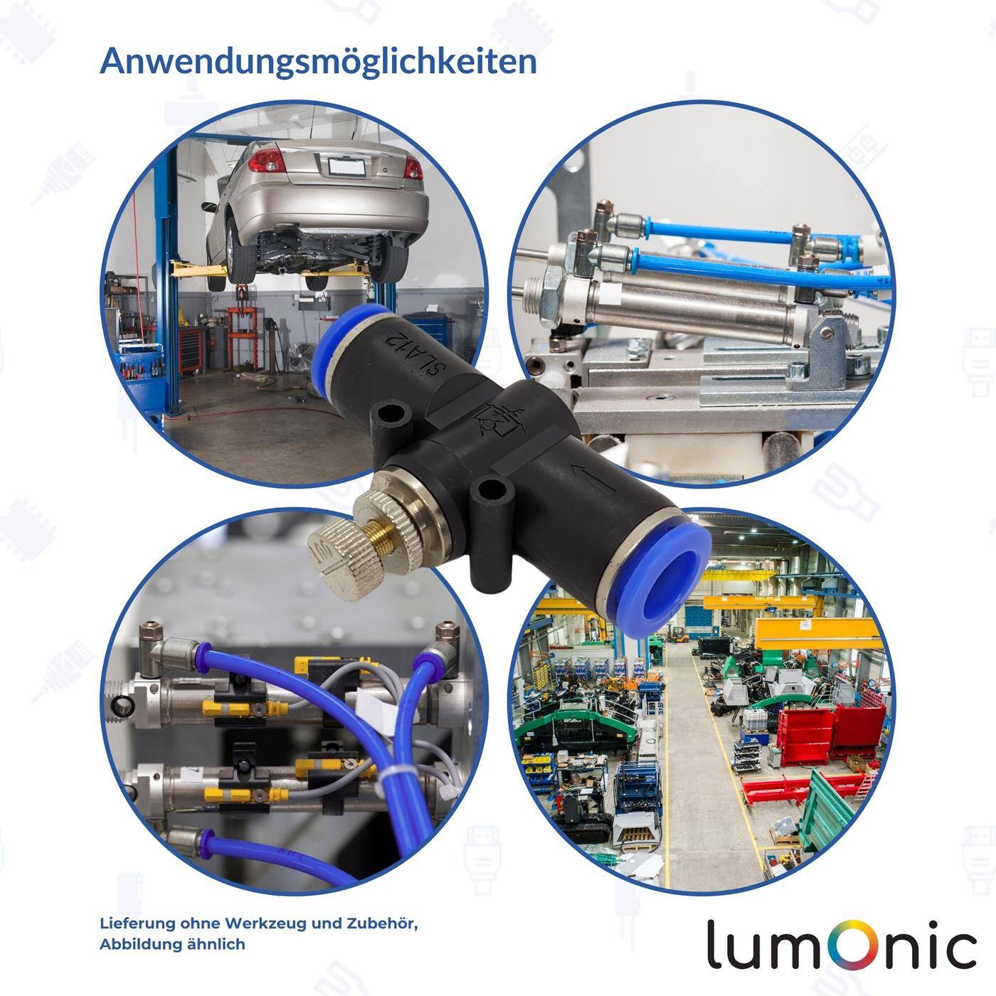 PU Schlauch Drossel-Rückschlagventil mit Steckverbinder 4mm pneumatisches Drosselrückschlagventil Drosselventil Druckluft & Automatisierung