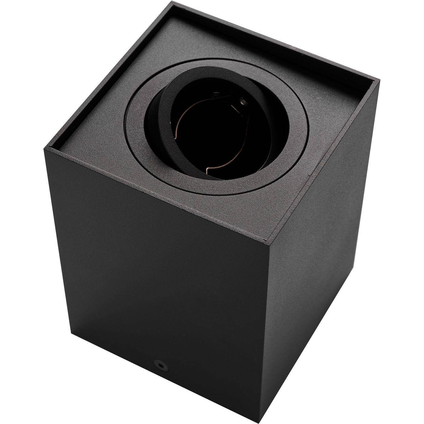 LED Aufbaurahmen Quadratisch 98x98x125mm Schwarz Aluminium Schwenkbar Spot GU10 MR16