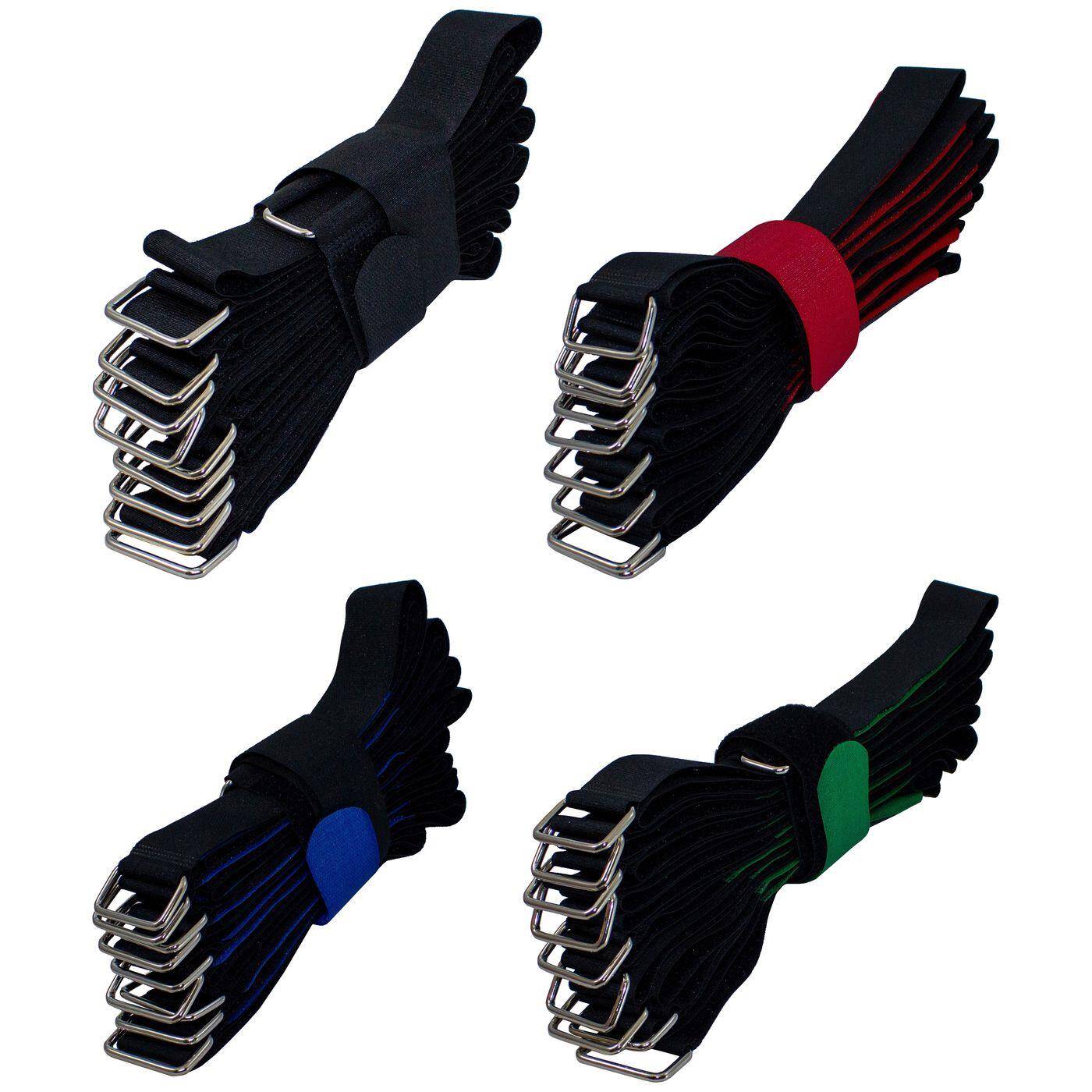 10x Hook + Loop Cable tie 600 x 38mm Black normal  Hook + Loop fastener