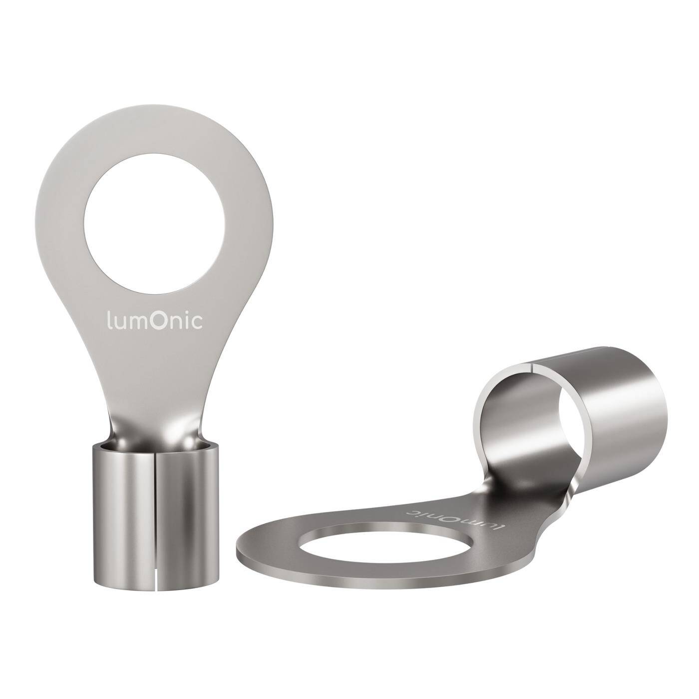 Lumonic 25x Ring cable lug 16-25mm² blank | M12 | Tinned copper | Secure cable connection without soldering | Crimp cable lug uninsulated | Motor vehicle, mechanical engineering, motorhome, battery