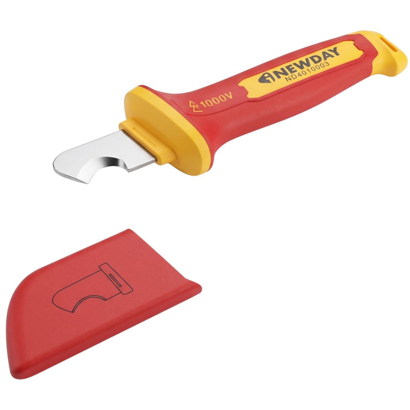 Lumonic VDE Cable Cutter 1000V, Hook Blade - 5Cr13 blade steel, for round cables, protective cap included, non-slip two-component handle