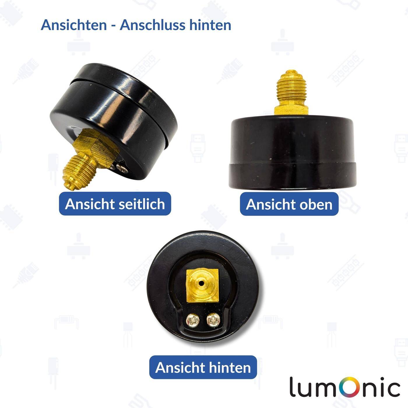 Pressure gauge 0-4,0bar 1/4 Customs Class 2.5 Rear connection Diameter 50mm Pressure gauge for compressed air and water