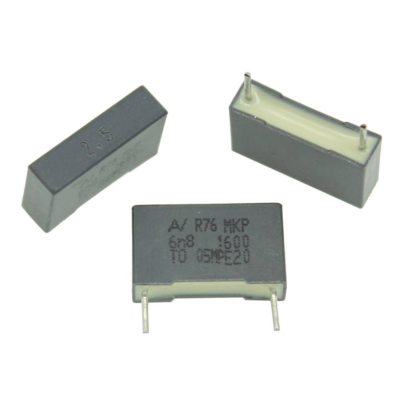 Arcotronics MMKP Folien Kondensator | 0,0068µF 1600V DC I 2-Pin Anschluss I 2-Pin I 0,0068uF, 6,8nF I Kondensator für Frequenzweichen von Lautsprechern oder zur Entstörung von elektrischen Geräten
