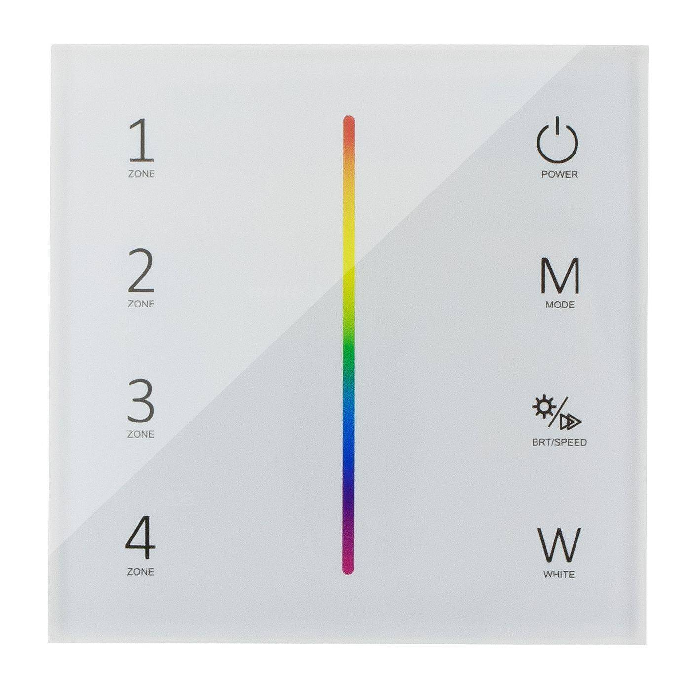 Elegance RGB RGBW LED 4-Zone Wand Touch Panel Controller Batterie RGB+W; 5-Pin