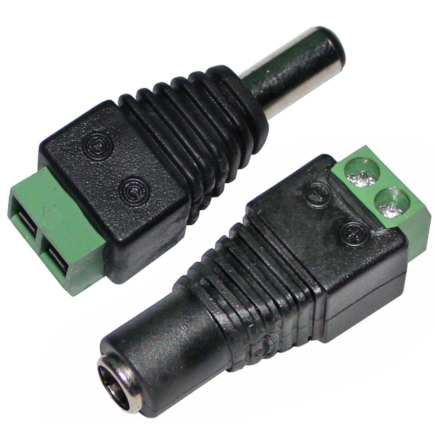 10 Pair Hollow plug Hollow bushing LED DC Connector with Screw terminals 5,5/2,1mm