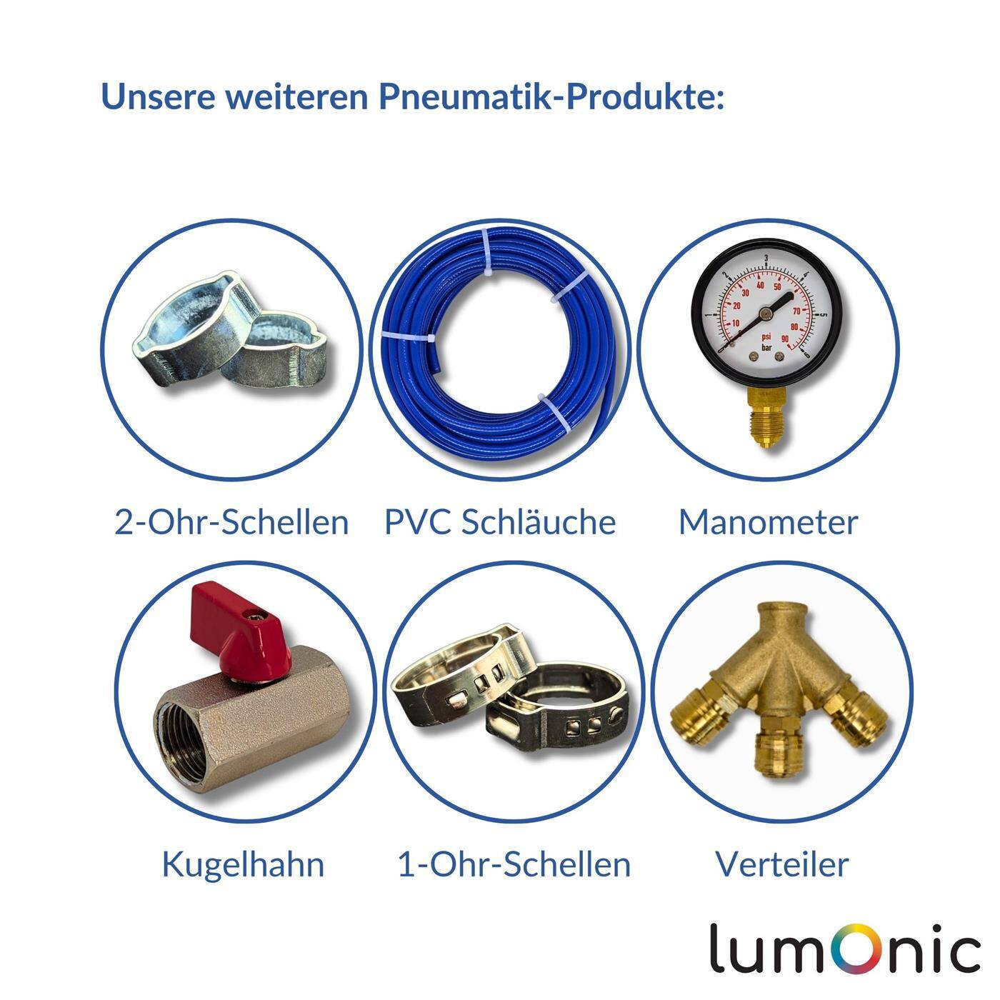 Lumonic I Kupplungsdose mit Außengewinde I 1/2" I aus Messing I Druckluftkupplung-Buchse I Schnellkupplung I für Werkstätten, Betriebe und Heimwerker