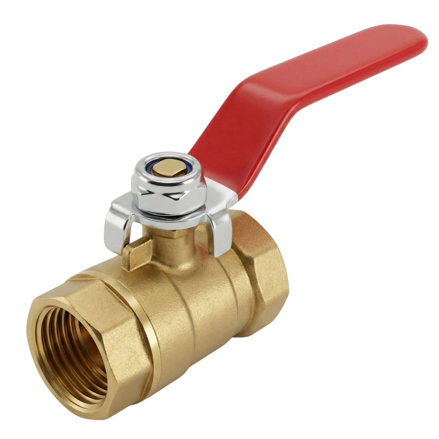 Lumonic I Ball valve round with lever handle I 1/2 Customs I 2 x Internal thread I Corrosion-resistant brass I Stopcock I for compressed air I Workshop