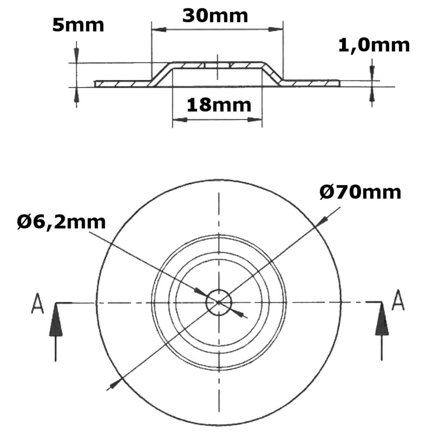 Toroidal transformer Mounting set 70mm Mounting accessories Mounting