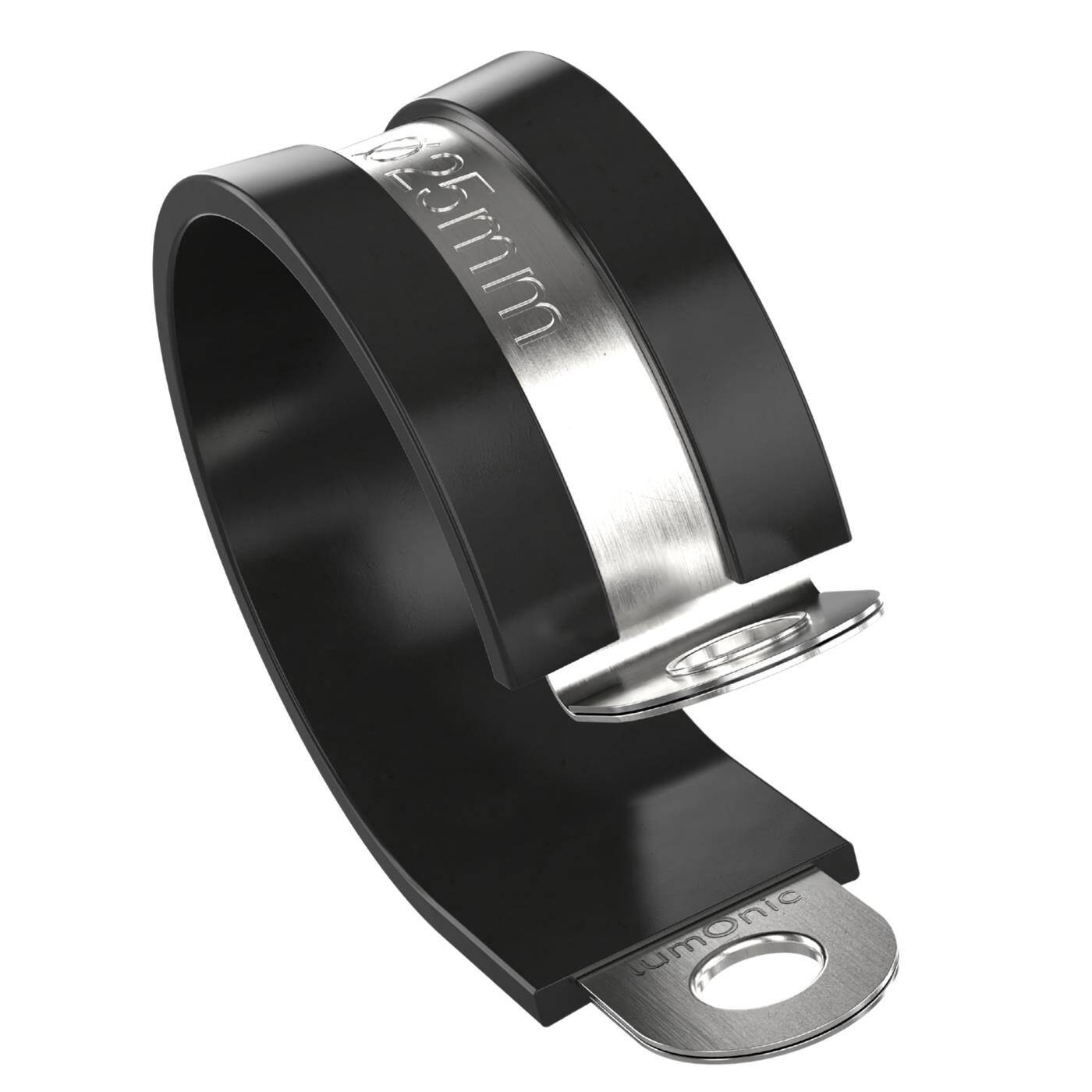 Lumonic 5x 25mm Rohrschellen mit Gummieinlage Edelstahl V2A I Kabelschellen zum Schrauben I Schlauchschelle 25mm, Rohrschellen, Befestigungsschelle 25mm, Rohrhalterung