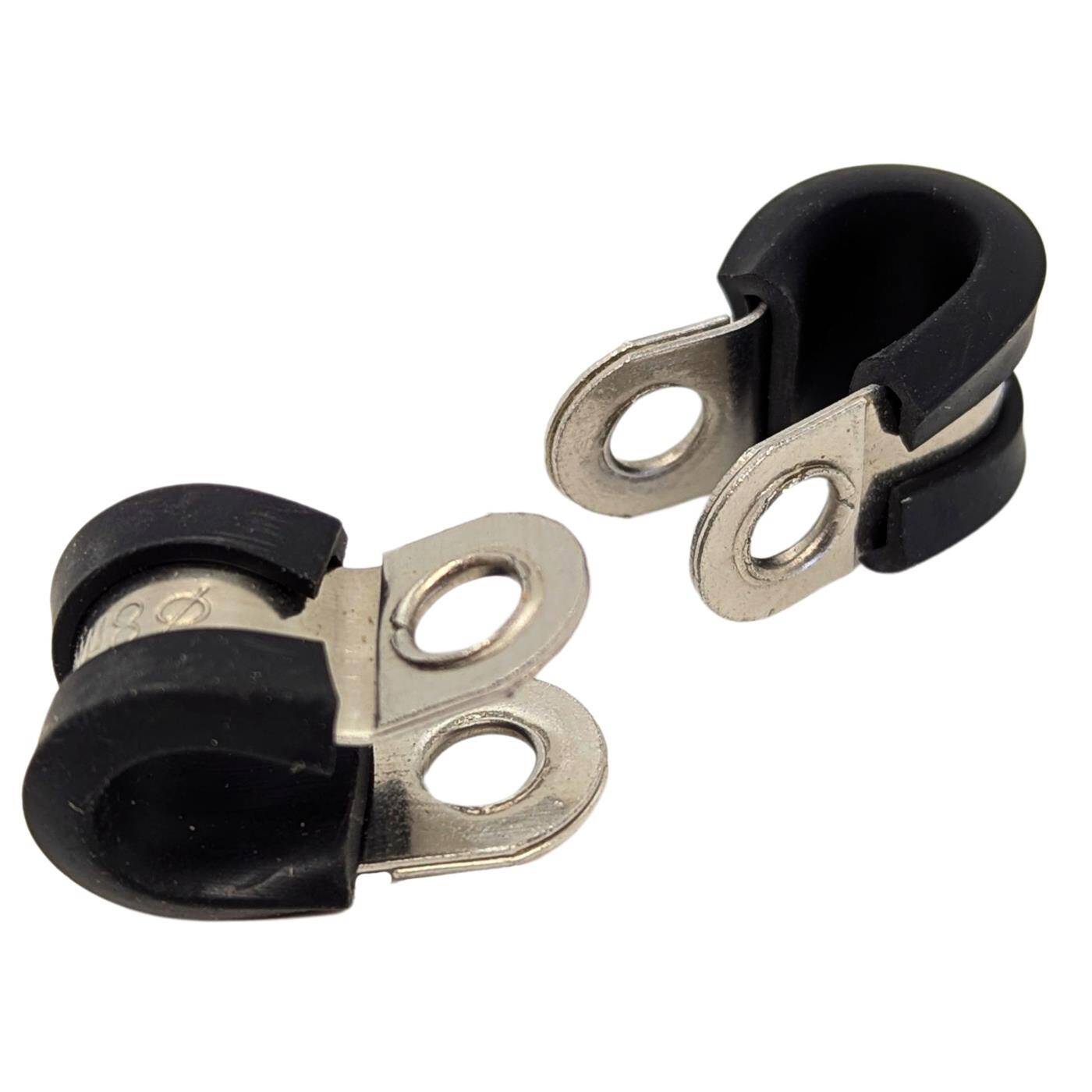 5x P-Clip Leitungsschelle Edelstahl V2A mit Gummi 8mm Rohrschelle Befestigungsschelle