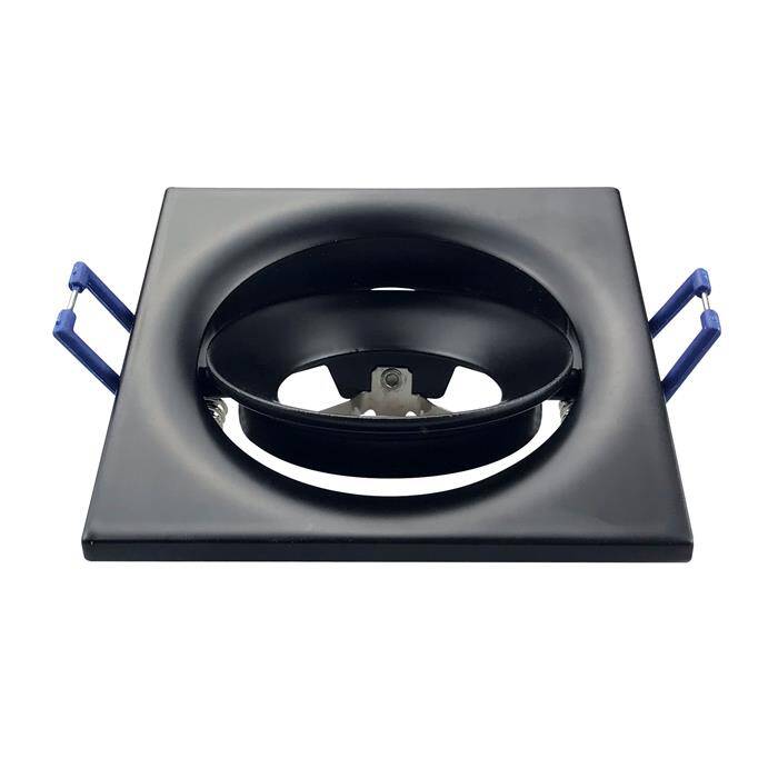 LED Einbaurahmen Quadratisch 90x90x28mm Schwarz Aluminium Schwenkbar Spot GU10 MR16