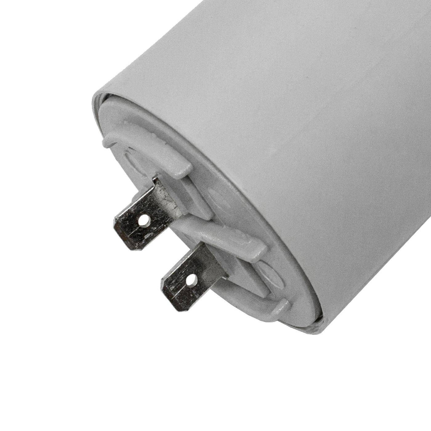 Lumonic Anlaufkondensator 416.10.30 A inkl. Stecker 6,3x0,8mm | Motorkondensator 50µF 400V 45x117mm I Kondensator im isolierten Kunststoffgehäuse
