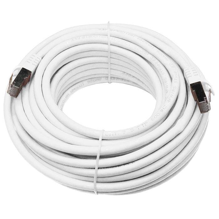 15m RJ-45 Netzwerkkabel Patchkabel CAT7 Weiß S/FTP Ethernet DSL LAN CAT.7