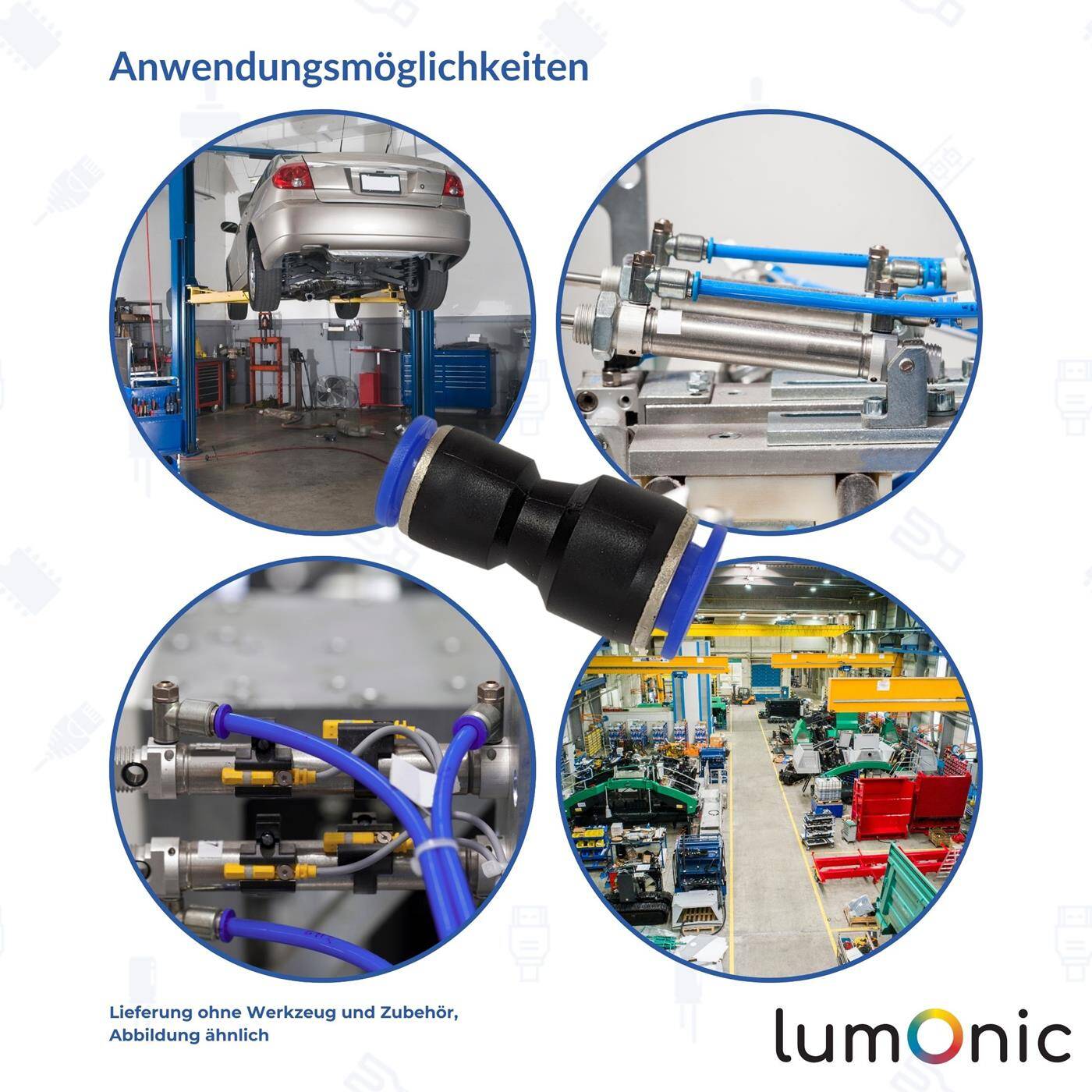 PU Schlauch Steckverbinder Reduzierung 10mm -> 8mm gerade Schnellverschluss Druckluft Reduzierung Schlauchreduzierung Pneumatik & Automatisierung