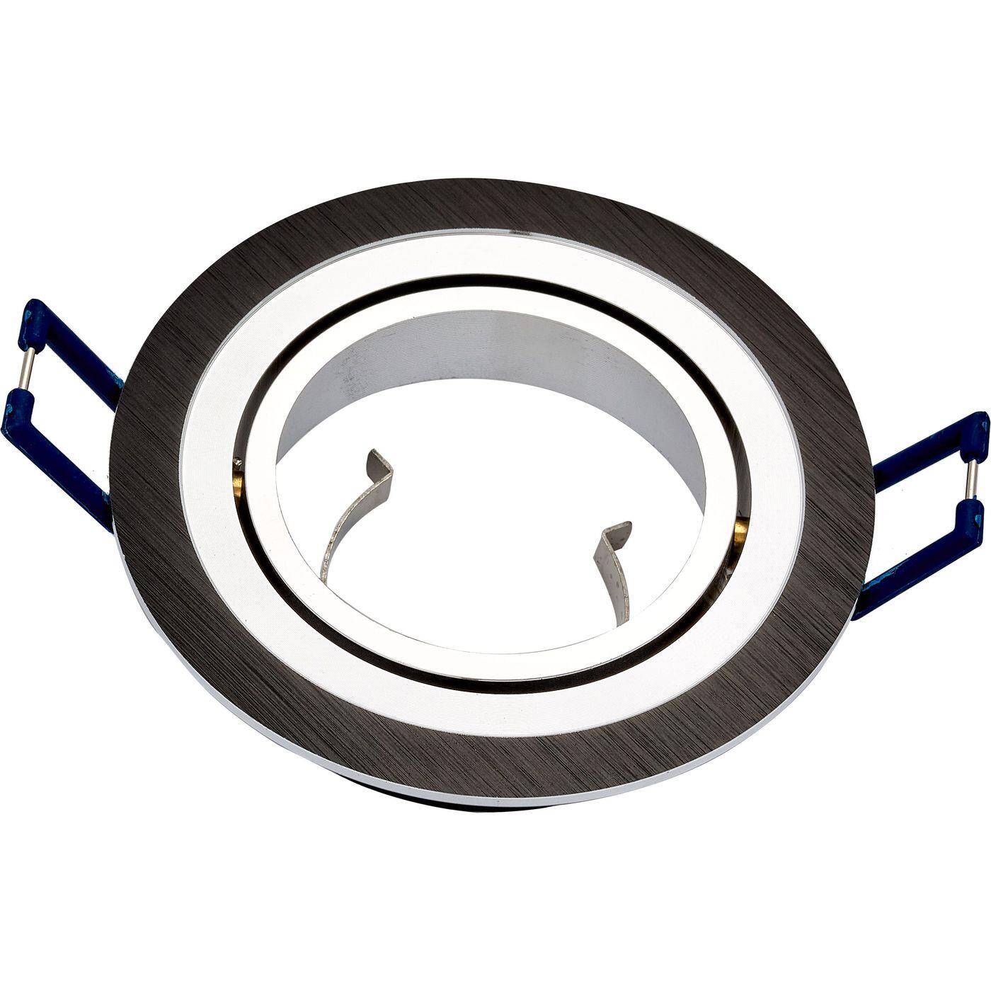 LED Einbaurahmen Rund 90x22mm Schwarz Aluminium Schwenkbar Spot GU10 MR16 LED Einbaurahmen Rund 90x22mm Schwarz Aluminium Schwenkbar Spot GU10 MR16