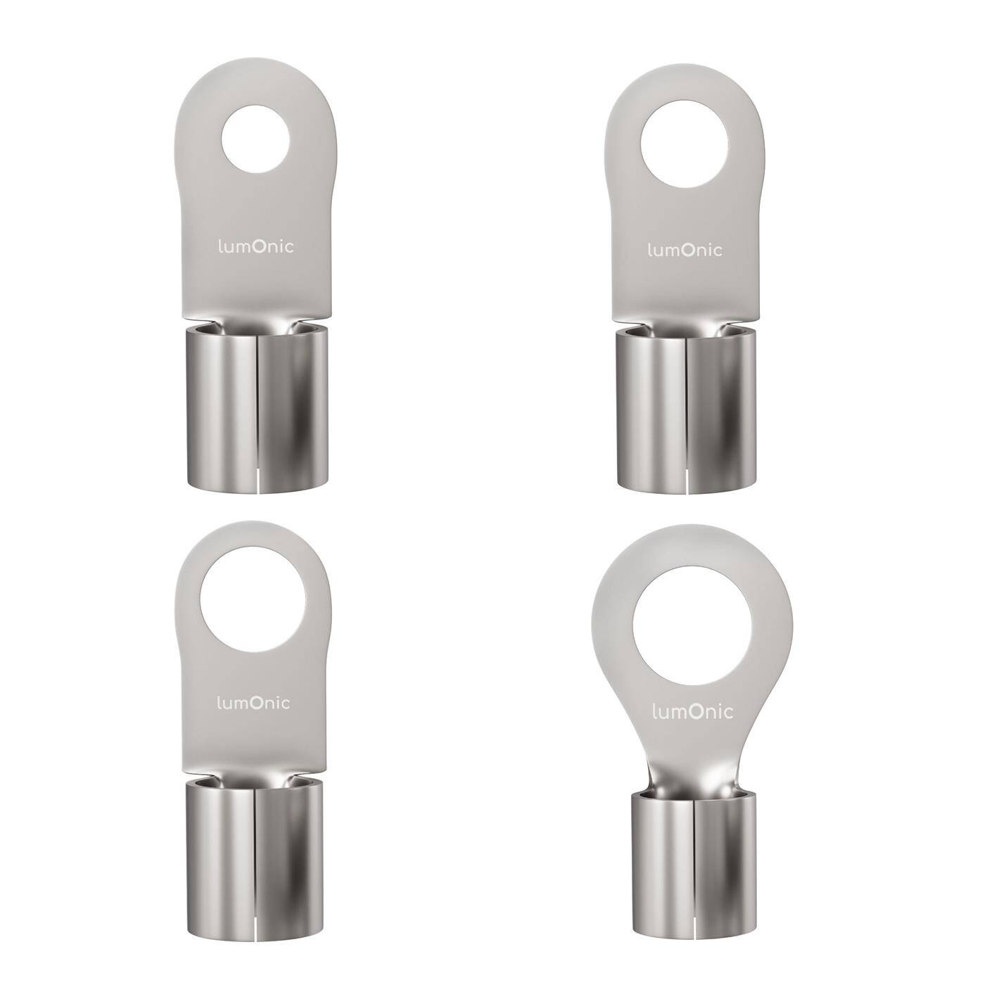 Lumonic 10x Ringkabelschuh 30-50mm² blank | M6 | Kupfer verzinnt | sichere Kabelverbindung ohne Löten | Crimp-Kabelschuh unisoliert | KFZ, Maschinenbau, Wohnmobil, Batterie